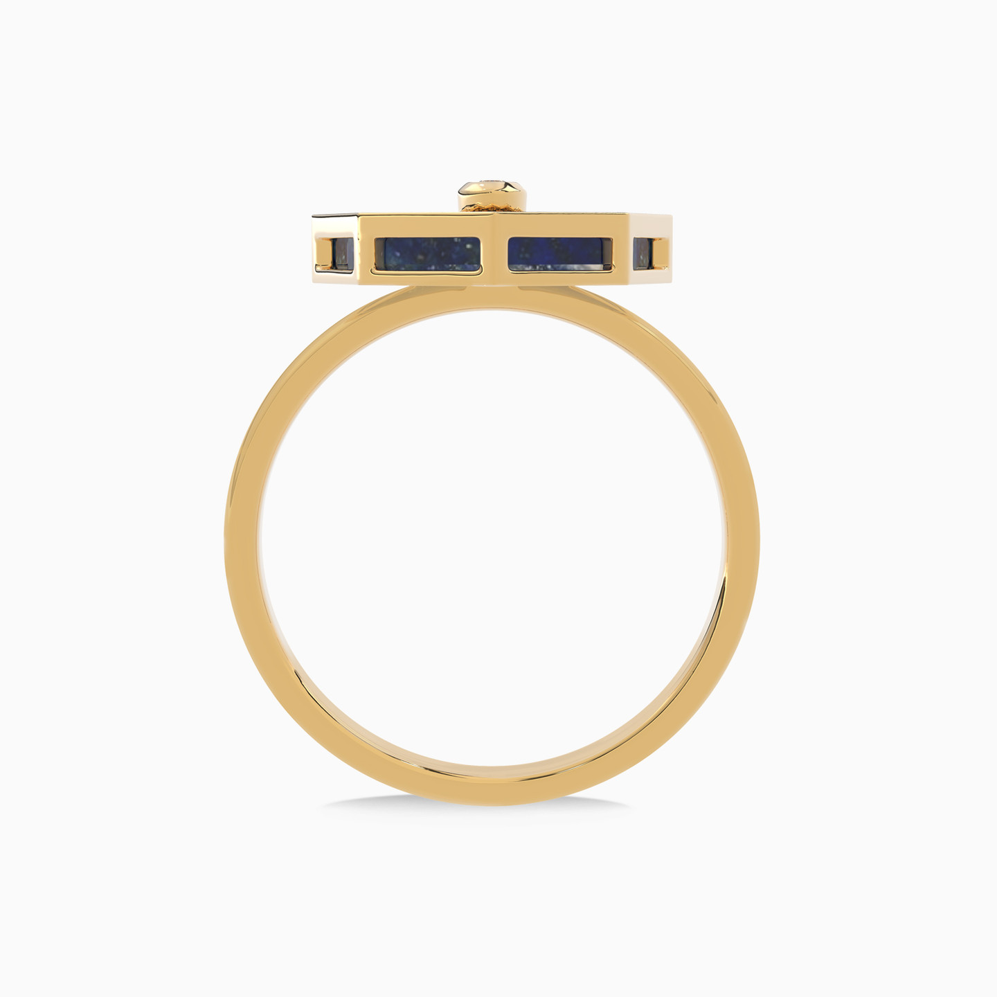 Star Blue Stone & Diamond Ring In 18K Gold - 4 Star Blue Stone & Diamond Ring In 18K Gold - 4