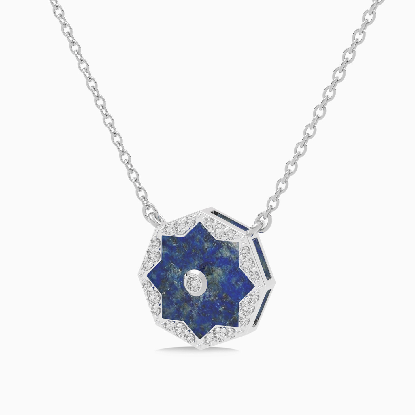Star Blue Stone & Diamond Necklace In 18K Gold - 3 Star Blue Stone & Diamond Necklace In 18K Gold - 3