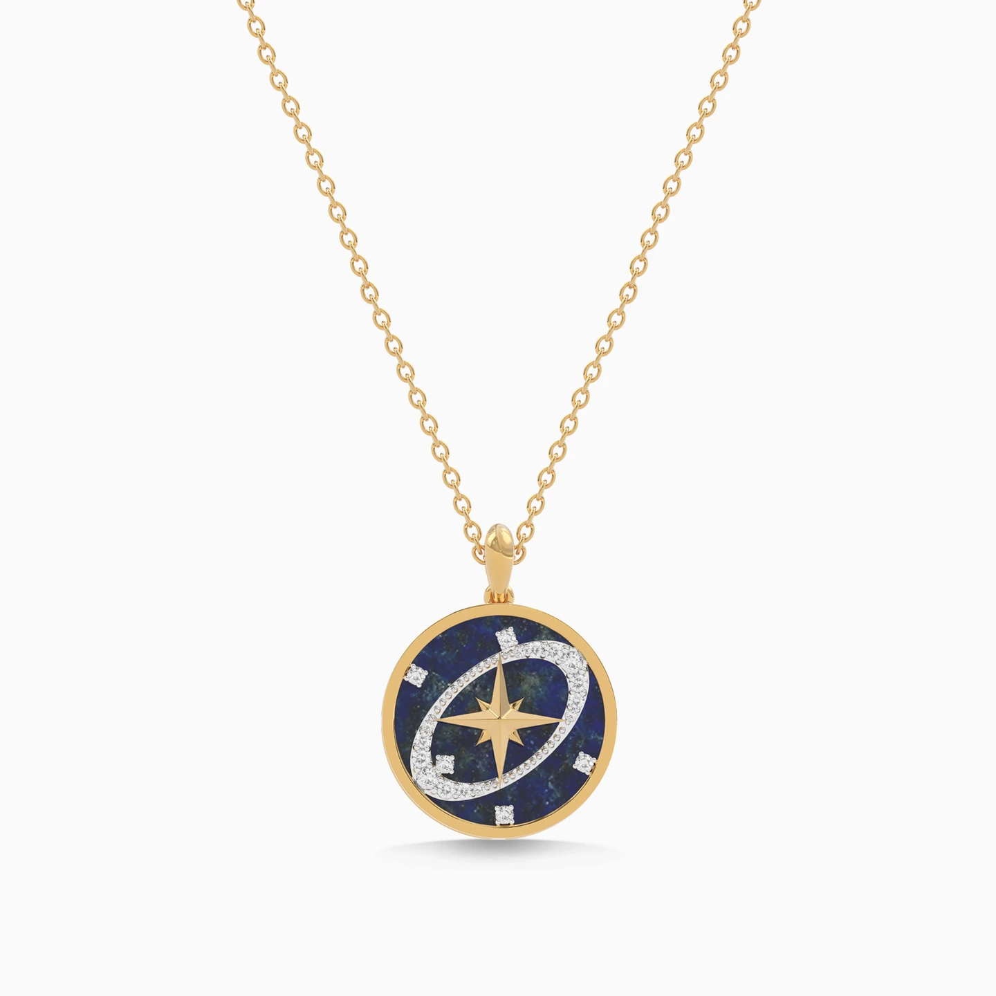 Star Blue Stone & Diamond Necklace In 18K Gold - 4 Star Blue Stone & Diamond Necklace In 18K Gold - 4