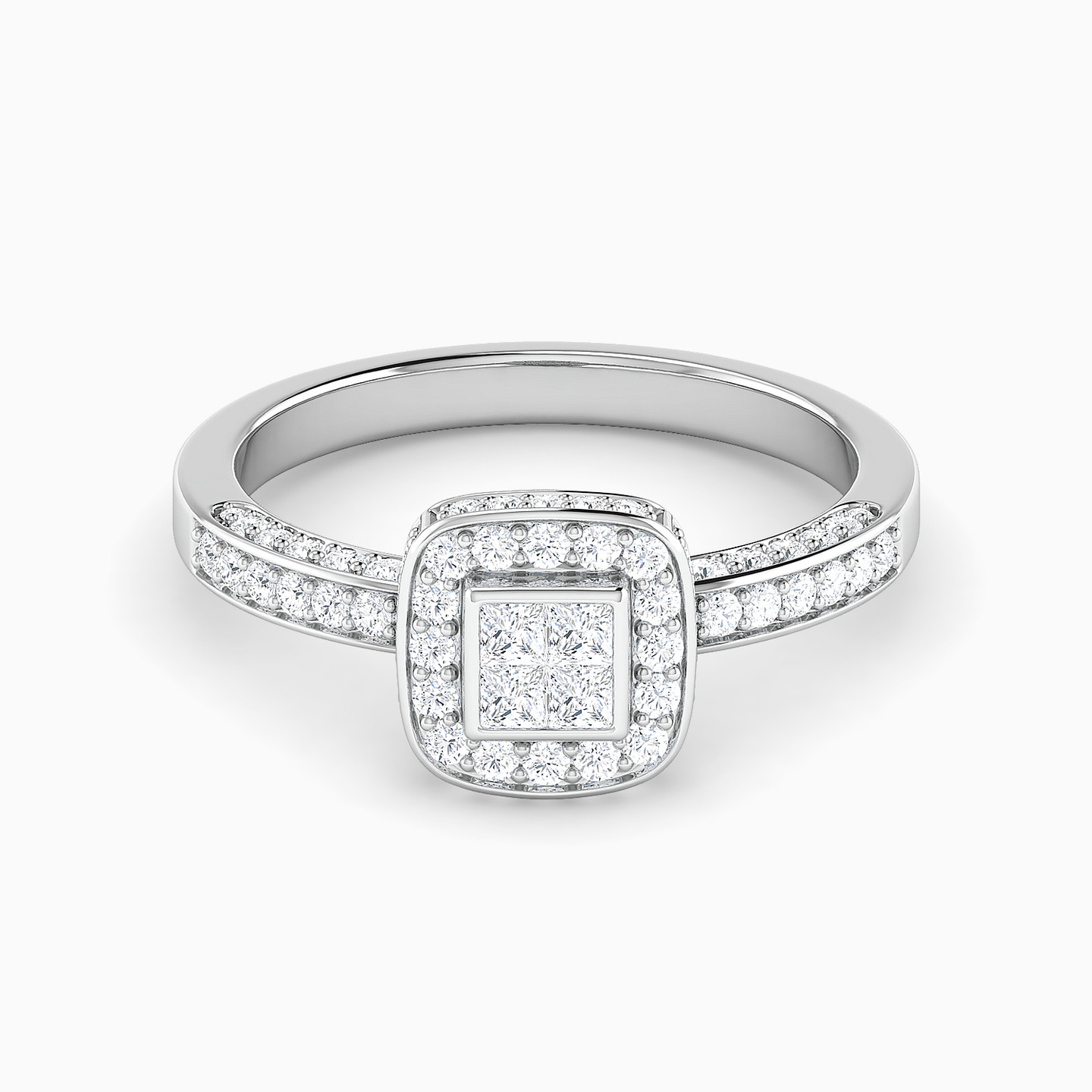 Diamond Twin Rings In 18K Gold - 5 Diamond Twin Rings In 18K Gold - 5