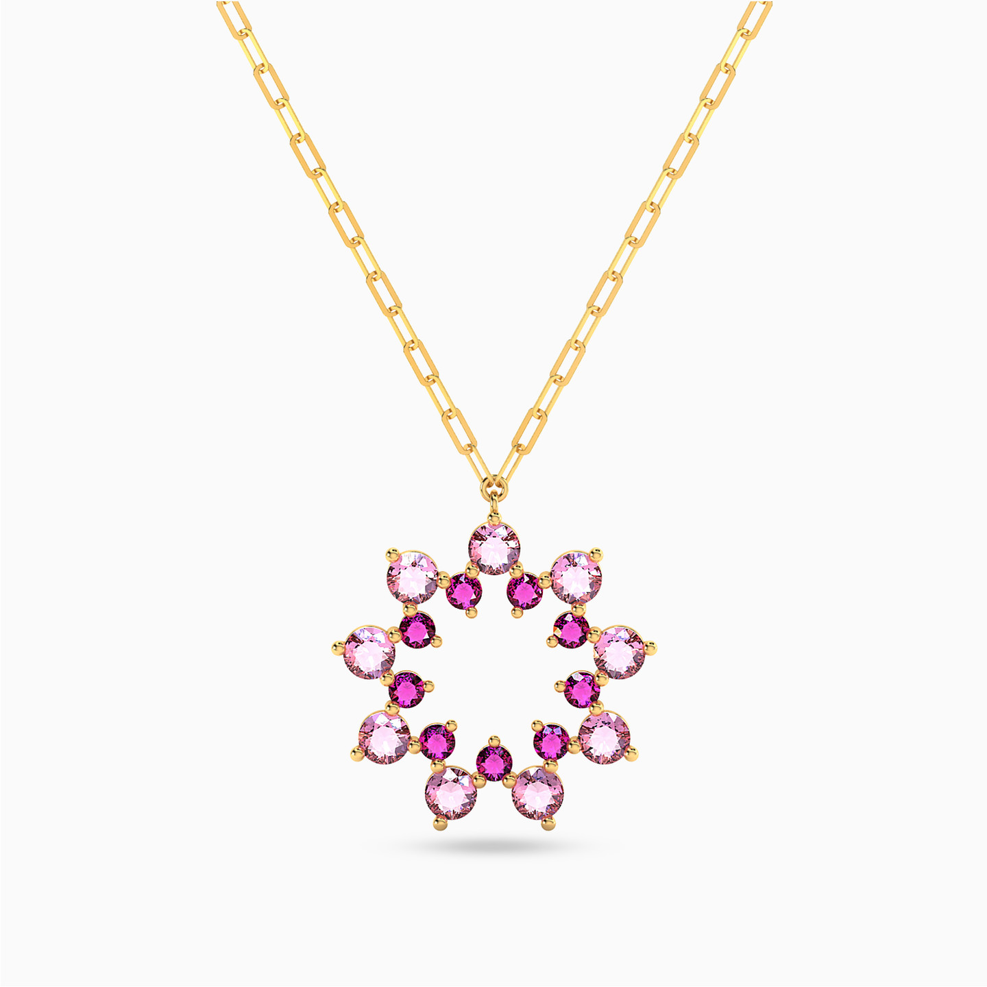 Flower Rose Stone Necklace in 18K Gold Flower Rose Stone Necklace in 18K Gold