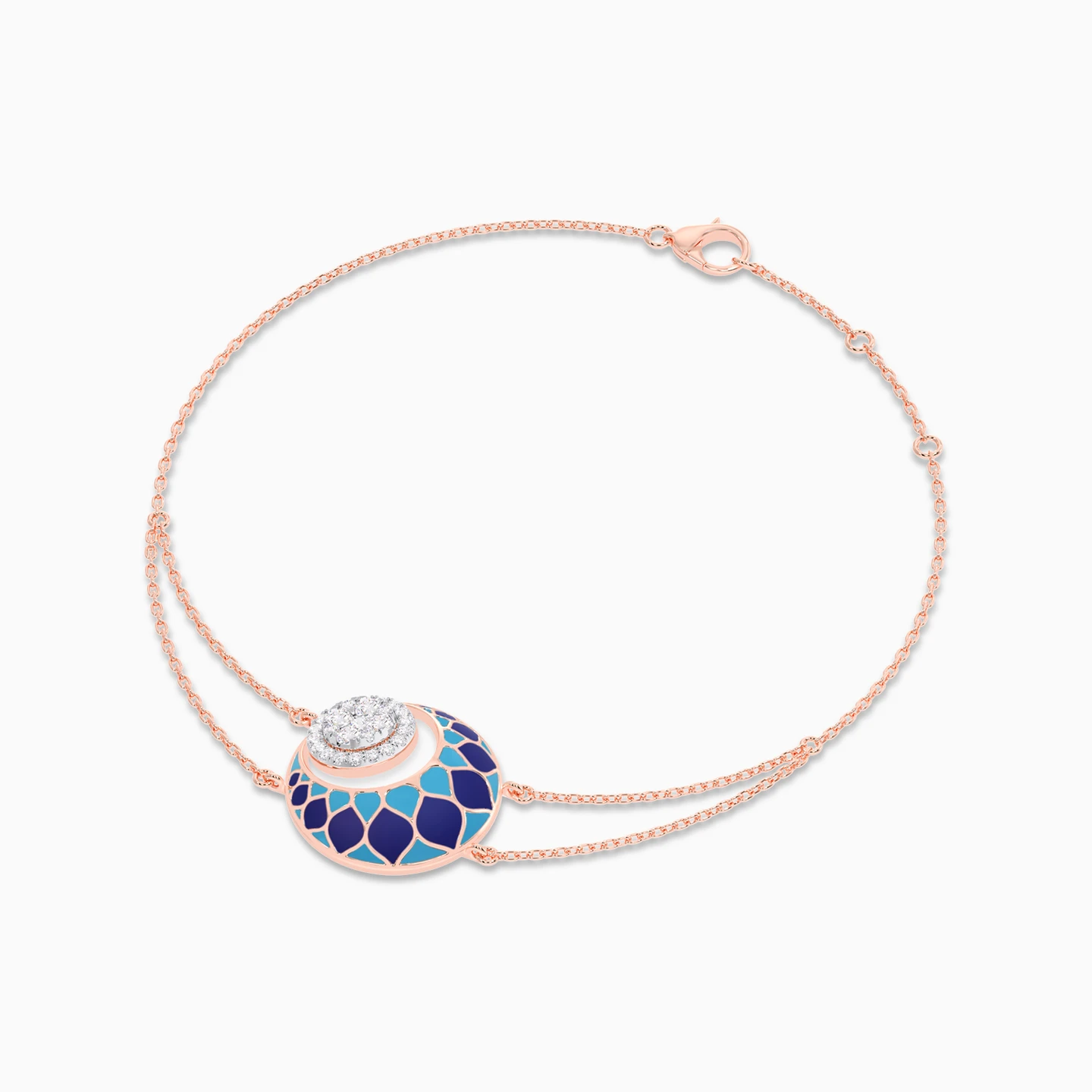 Enamel Coating & Diamond Chain Bracelet In 18K Gold - 3 Enamel Coating & Diamond Chain Bracelet In 18K Gold - 3