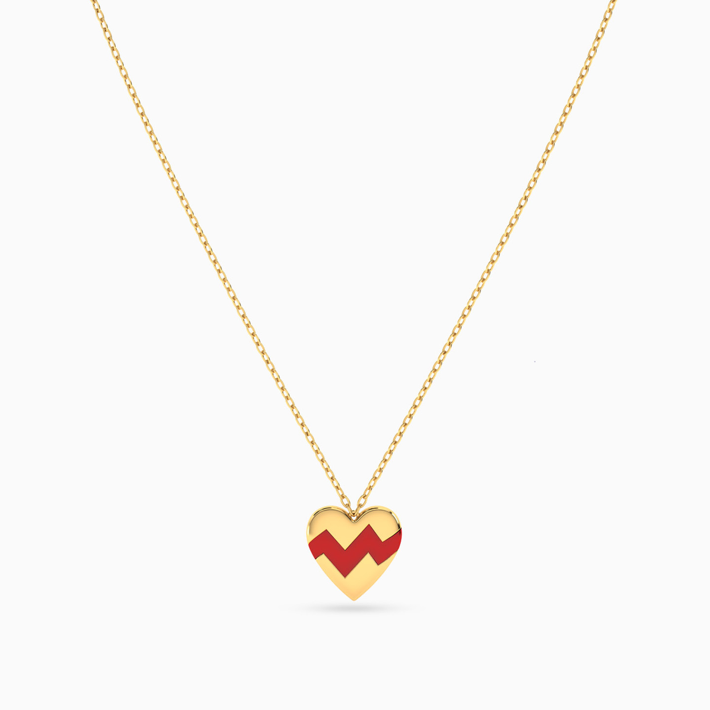 Heart Colored Stones Necklace In 18K Gold - 3