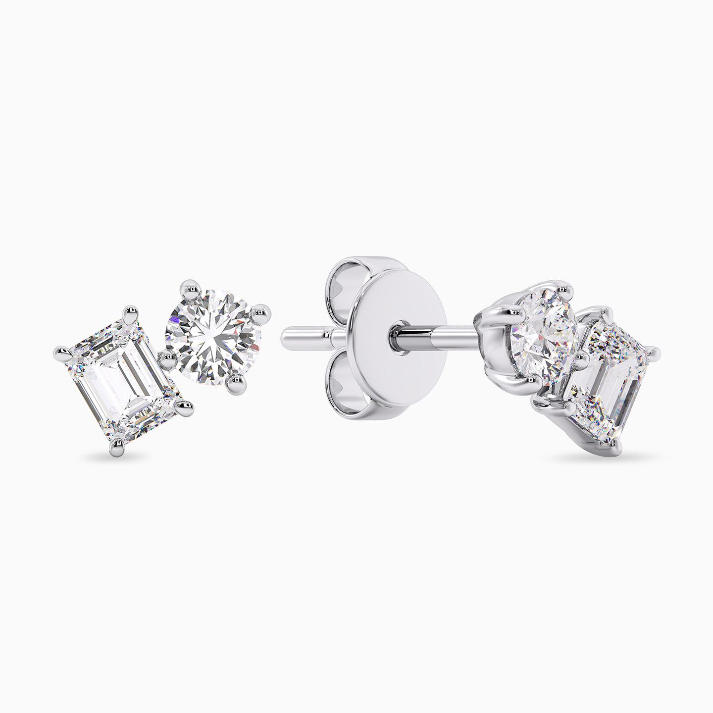 Baguette Diamond Earrings in 18K Gold - 2 Baguette Diamond Earrings in 18K Gold - 2