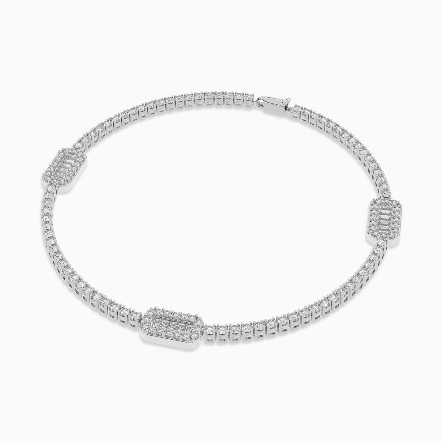 Battary Diamond Chain Bracelet In 18K Gold - 3 Battary Diamond Chain Bracelet In 18K Gold - 3