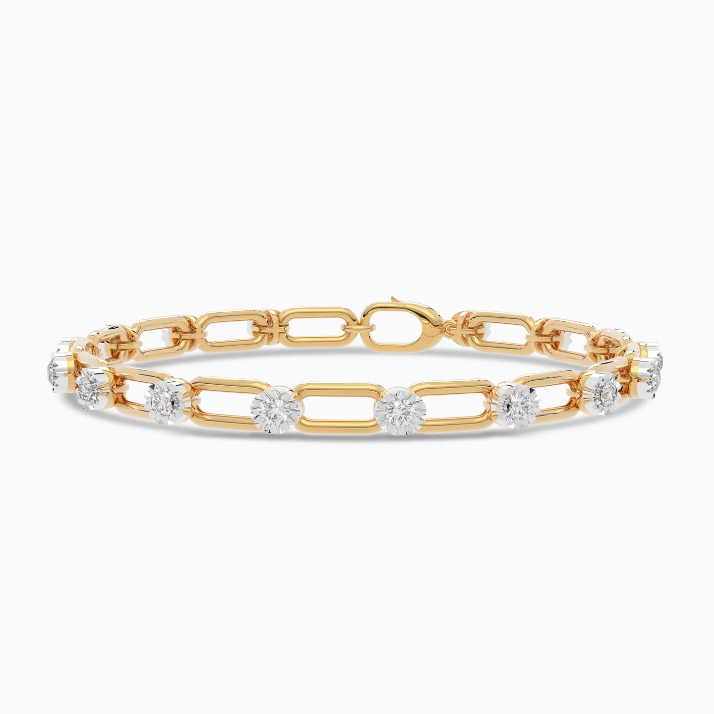 Circles Diamond Chain Bracelet In 18K Gold - 2 Circles Diamond Chain Bracelet In 18K Gold - 2