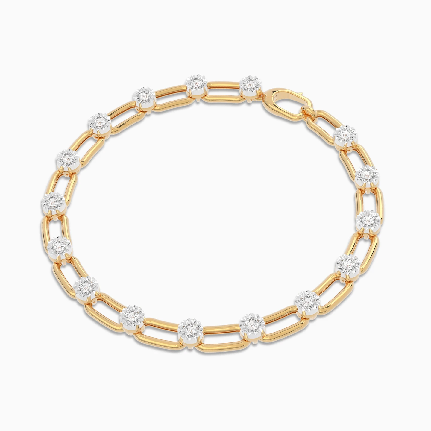 Circles Diamond Chain Bracelet In 18K Gold - 3 Circles Diamond Chain Bracelet In 18K Gold - 3