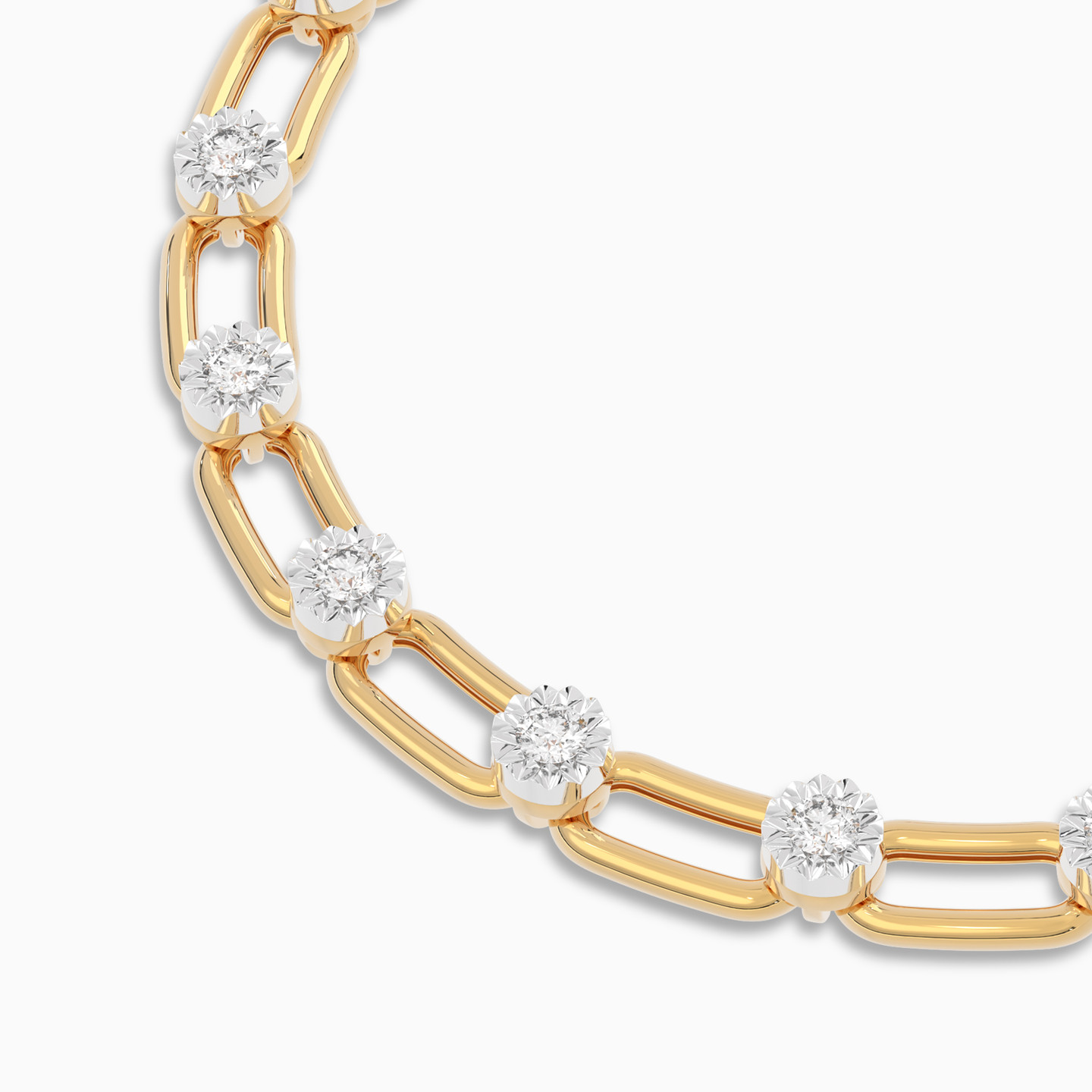 Circles Diamond Chain Bracelet In 18K Gold - 4 Circles Diamond Chain Bracelet In 18K Gold - 4