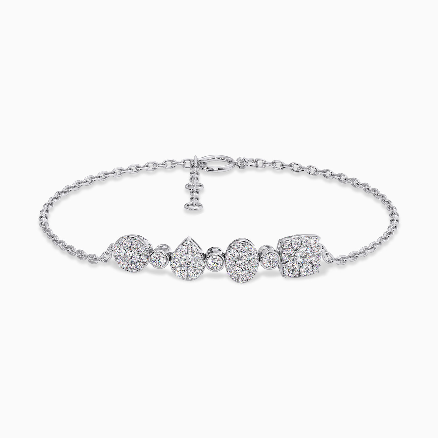 Geometric Diamond Chain Bracelet in 18K Gold - 2 Geometric Diamond Chain Bracelet in 18K Gold - 2