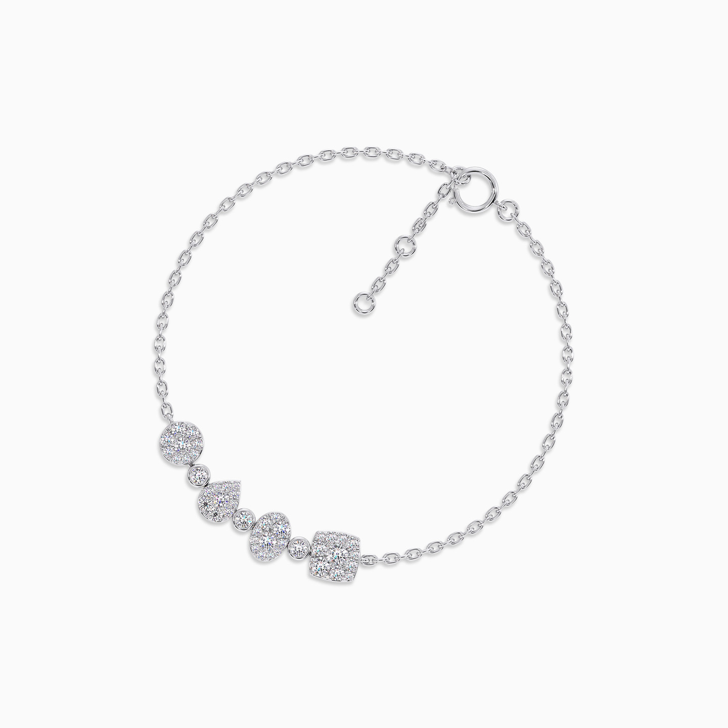 Geometric Diamond Chain Bracelet in 18K Gold - 3 Geometric Diamond Chain Bracelet in 18K Gold - 3
