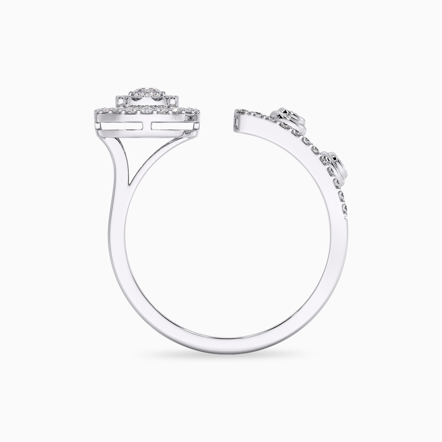 Circle Diamond Two Headed Ring in 18K Gold - 4 Circle Diamond Two Headed Ring in 18K Gold - 4