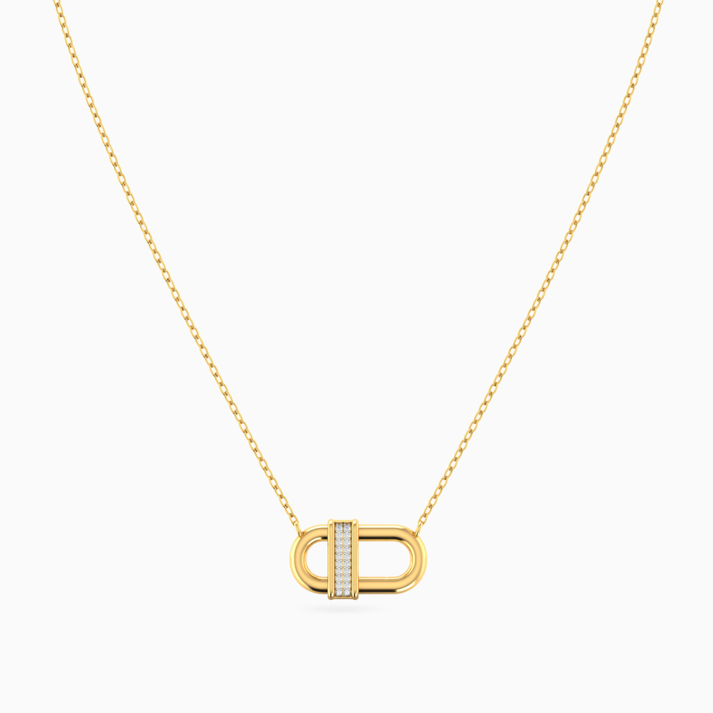 Oval Diamond Necklace In 18K Gold - 4 Oval Diamond Necklace In 18K Gold - 4