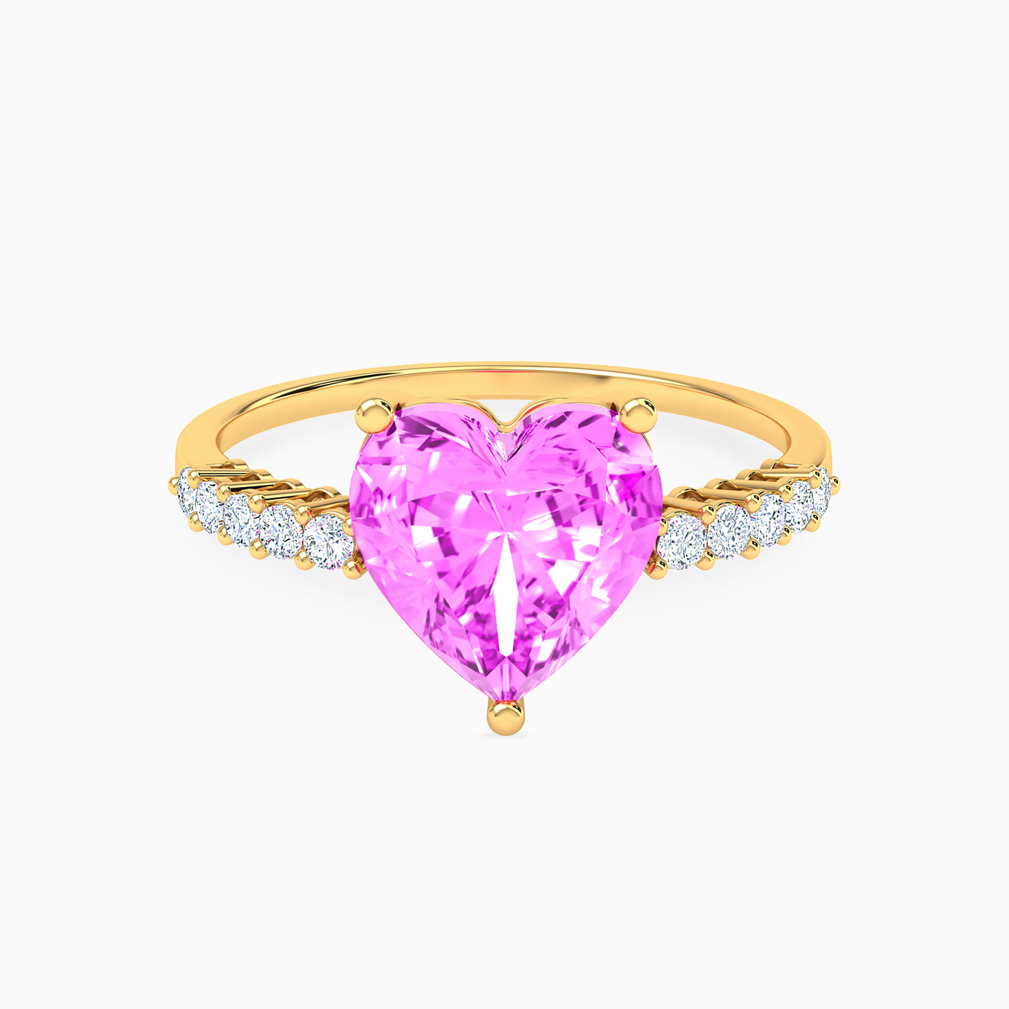 Heart Colored Stones Statement Ring in 18K Gold