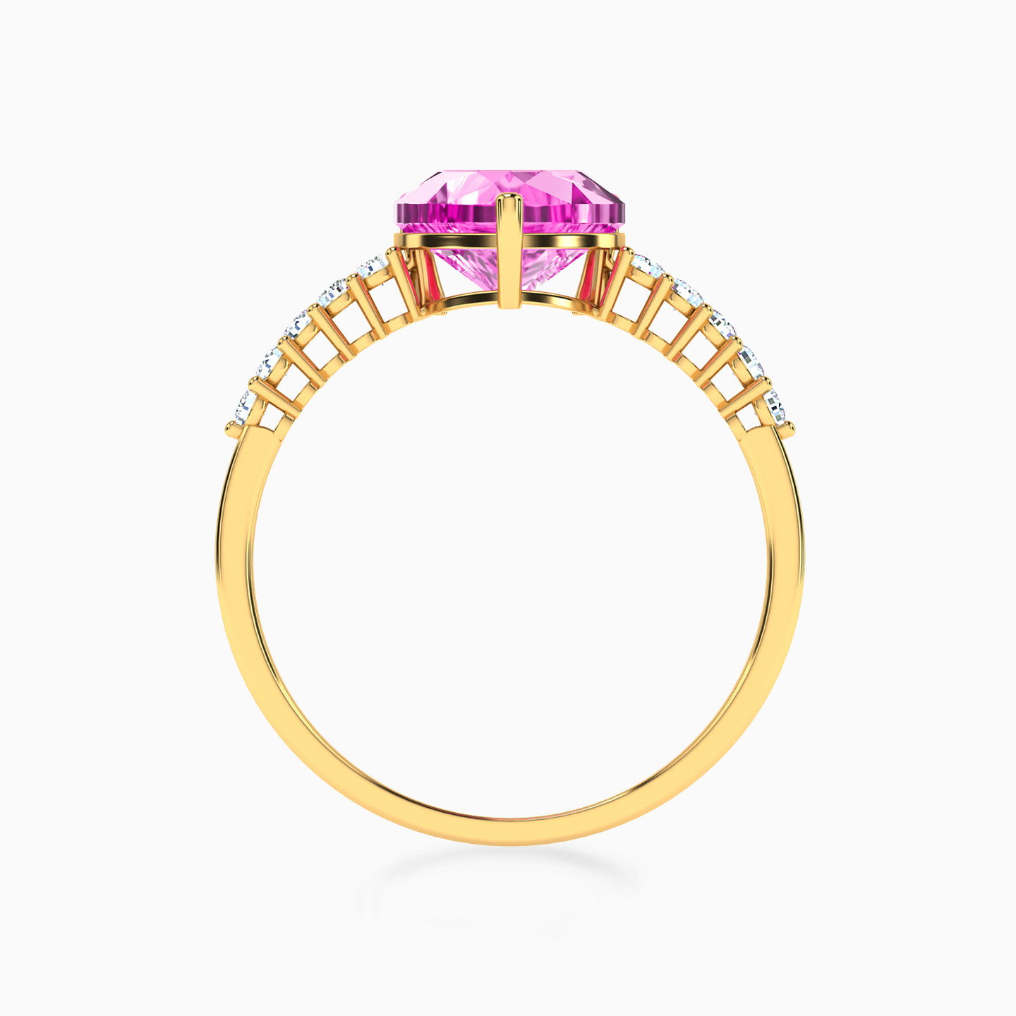 Heart Colored Stones Statement Ring in 18K Gold - 3