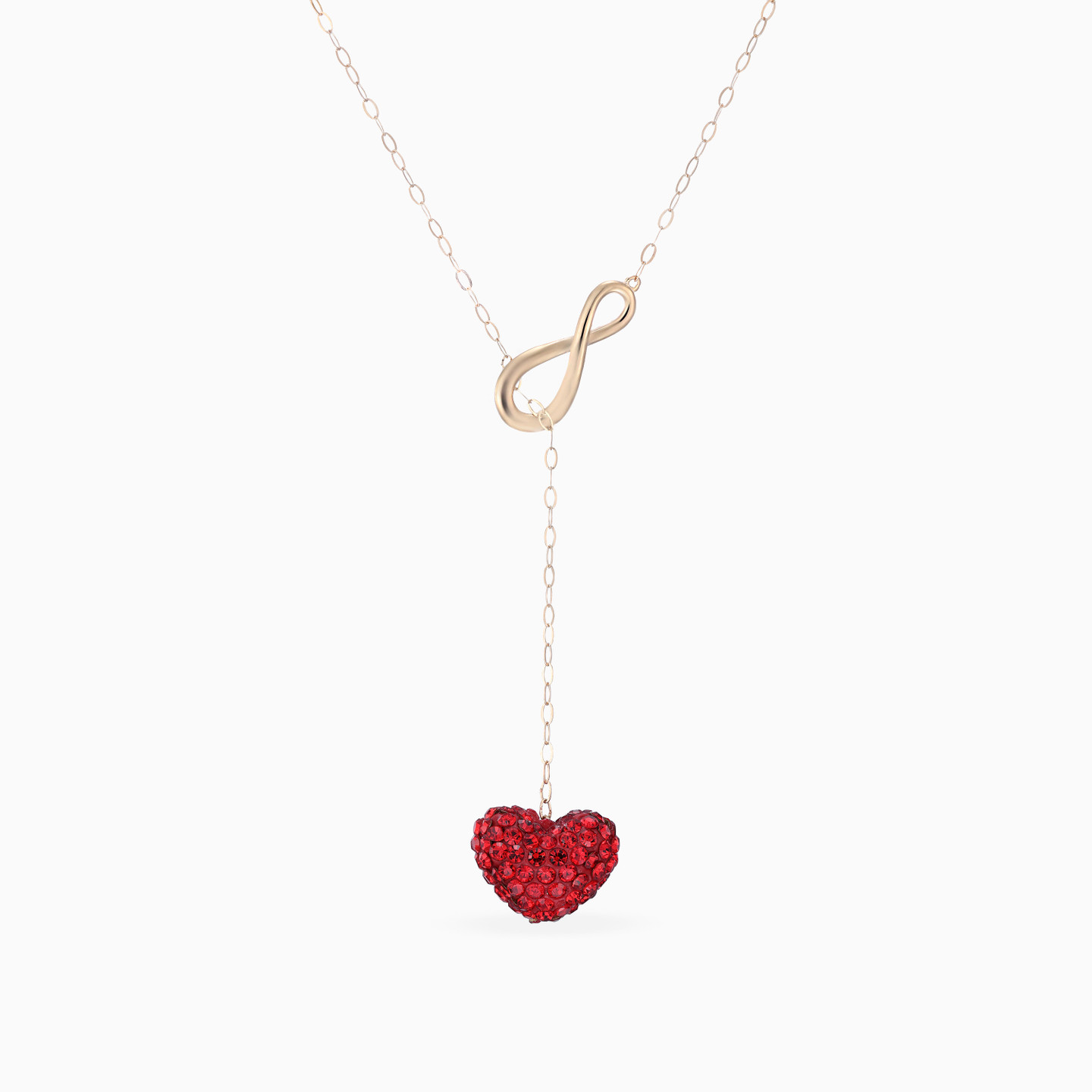 Heart Shaped Red Stone Necklace in 18K Gold Heart Shaped Red Stone Necklace in 18K Gold