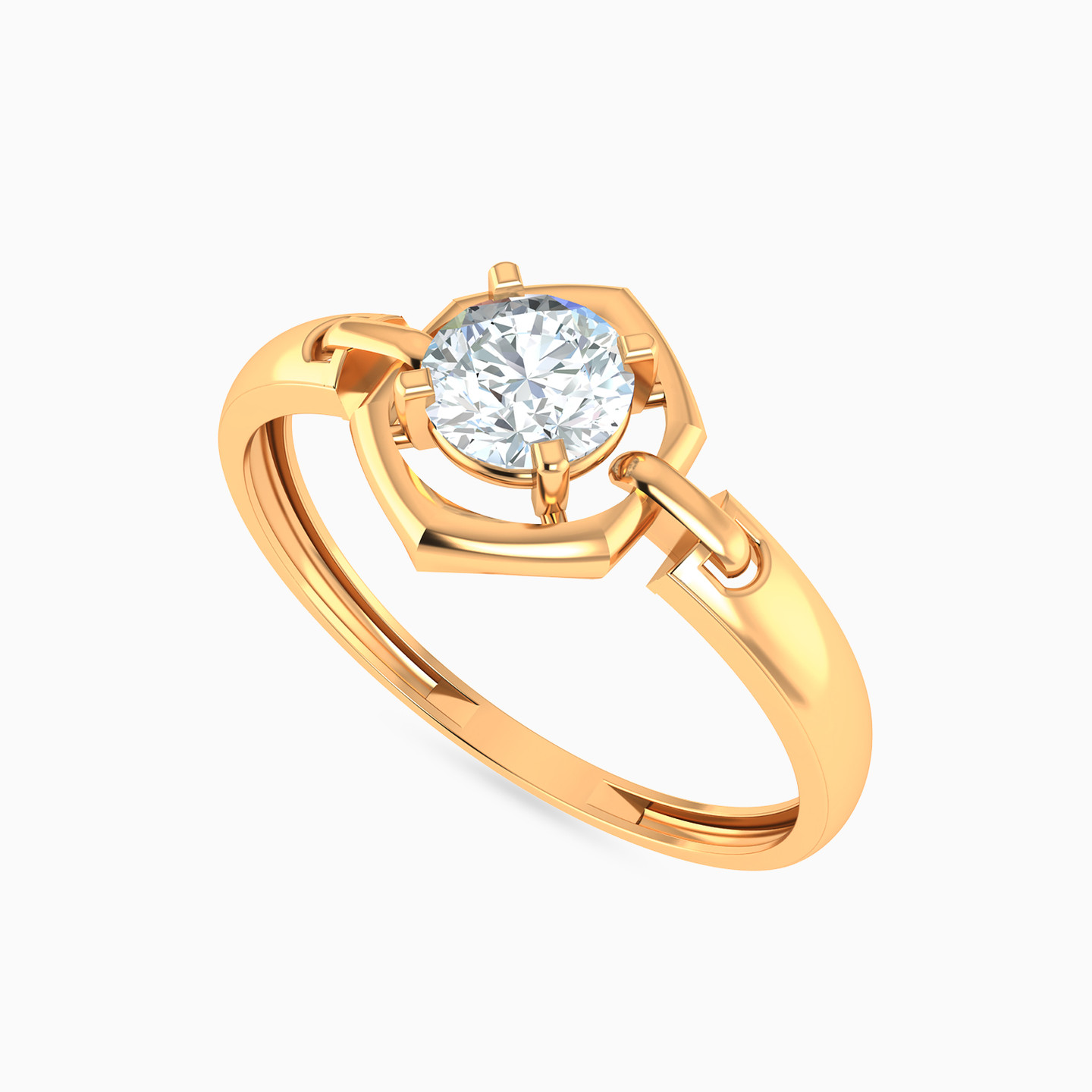 Orbit Cubic Zirconia Ring In 21K Gold - 3 Orbit Cubic Zirconia Ring In 21K Gold - 3