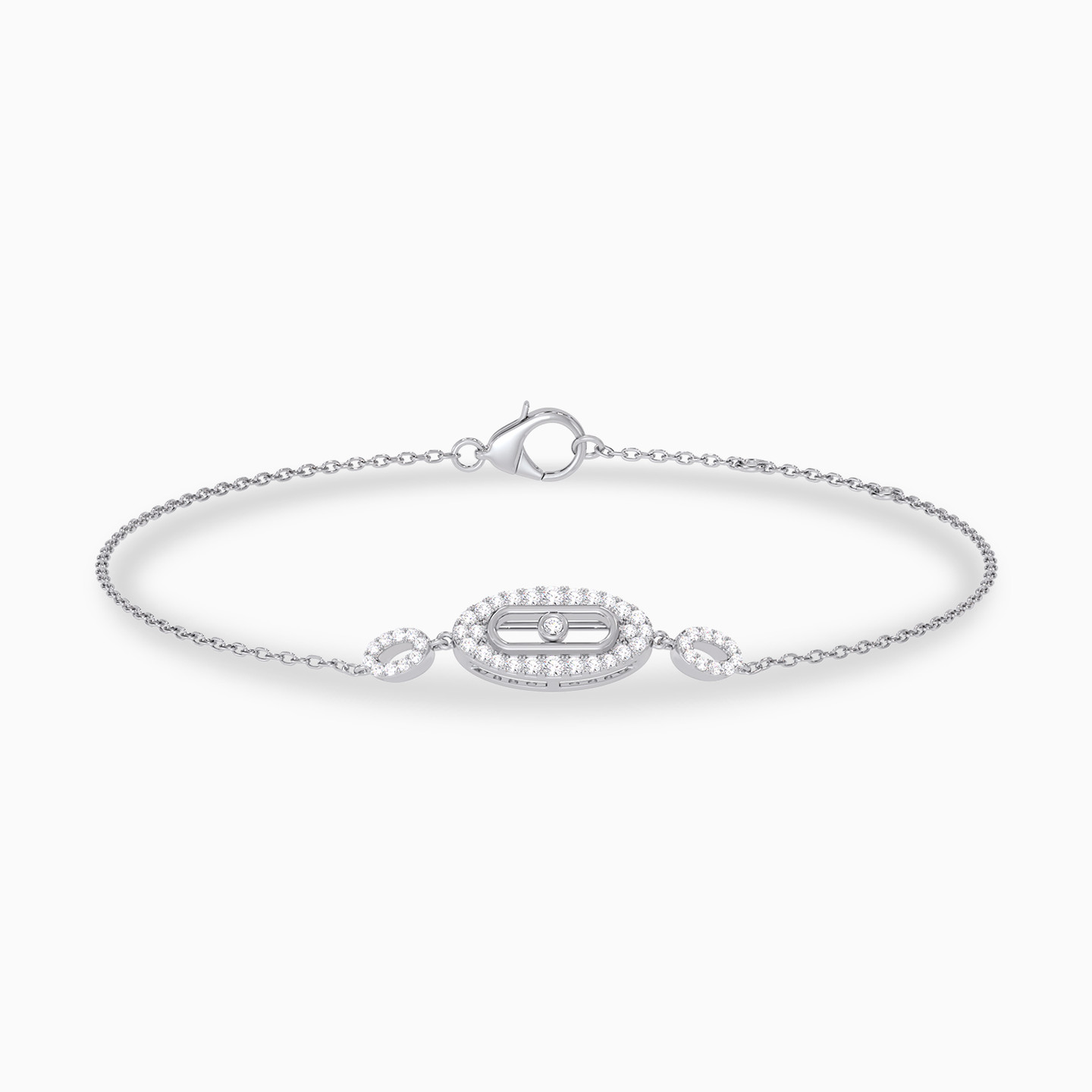 Oval Diamond Chain Bracelet in 18K Gold - 2 Oval Diamond Chain Bracelet in 18K Gold - 2