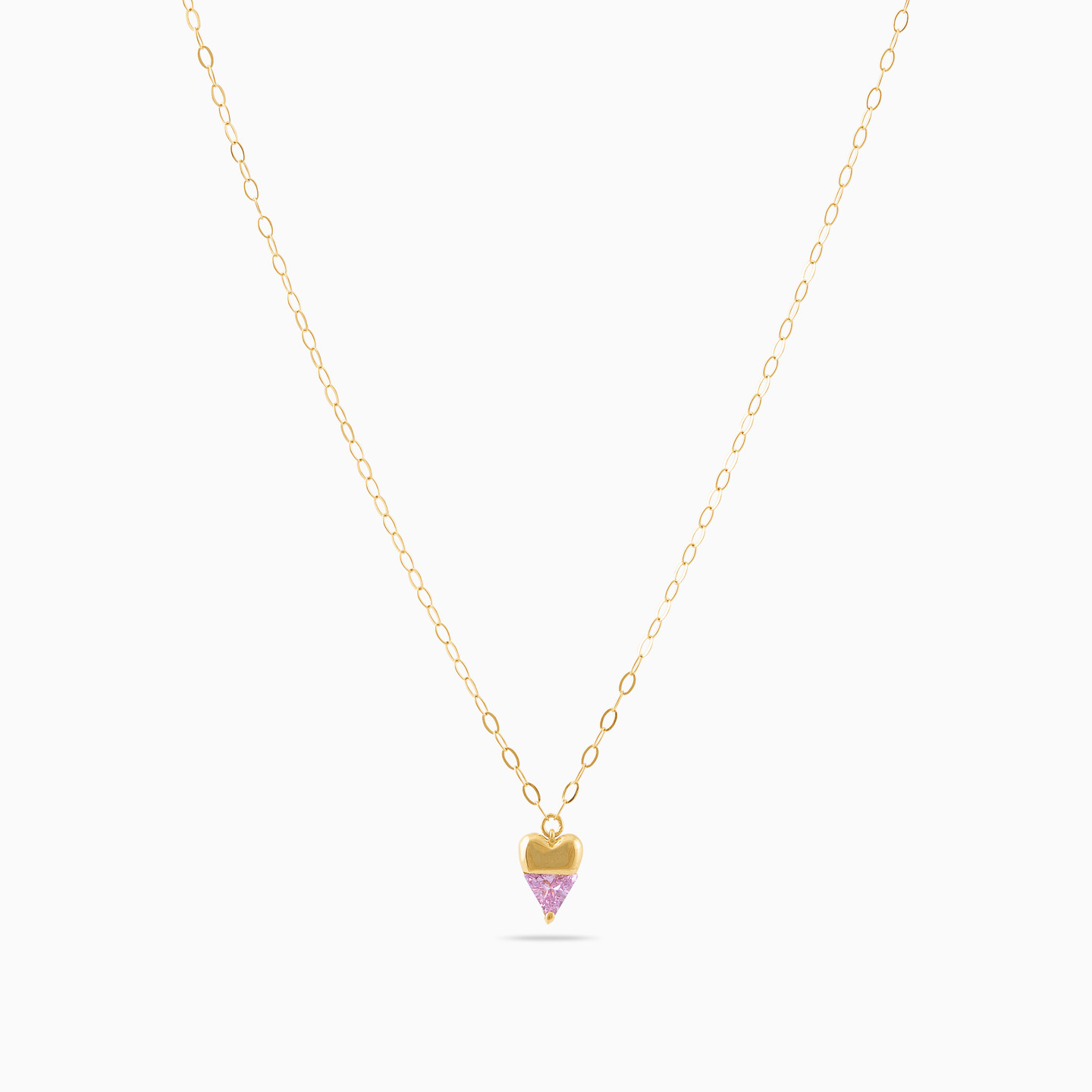 Heart Colored Stones Necklace In 18K Gold - 3