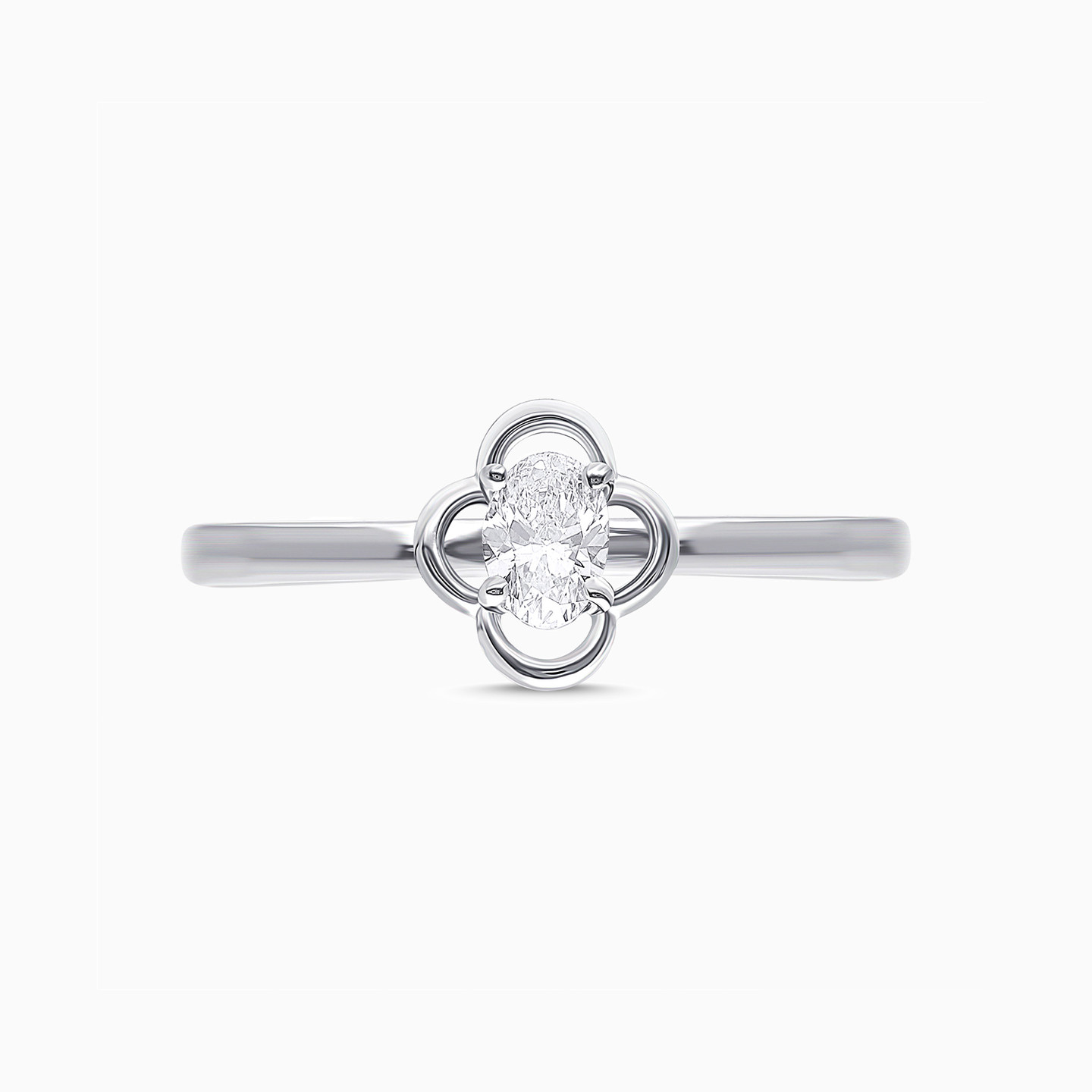 Quatrefoil Lab Grown Diamond Sterling Silver Ring Quatrefoil Lab Grown Diamond Sterling Silver Ring