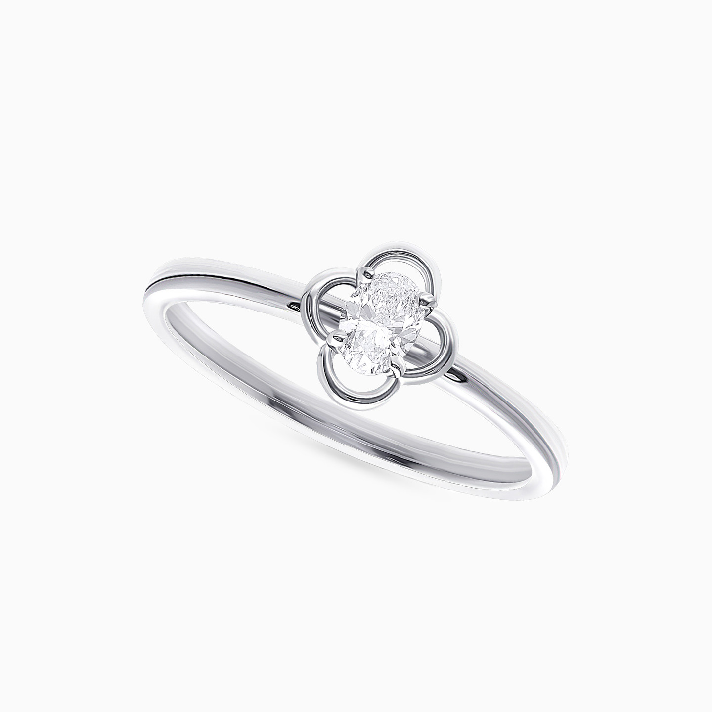 Quatrefoil Lab Grown Diamond Sterling Silver Ring - 3 Quatrefoil Lab Grown Diamond Sterling Silver Ring - 3