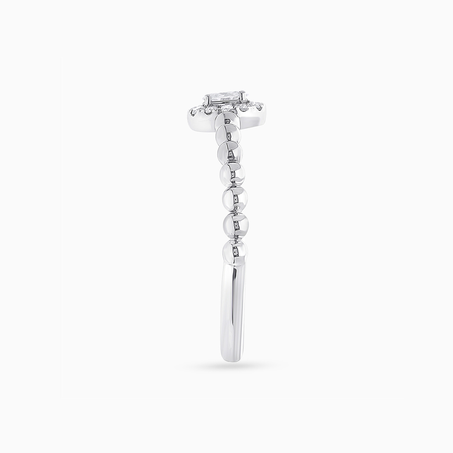 Oval Lab Grown Diamond Sterling Silver Cluster Ring - 4 Oval Lab Grown Diamond Sterling Silver Cluster Ring - 4