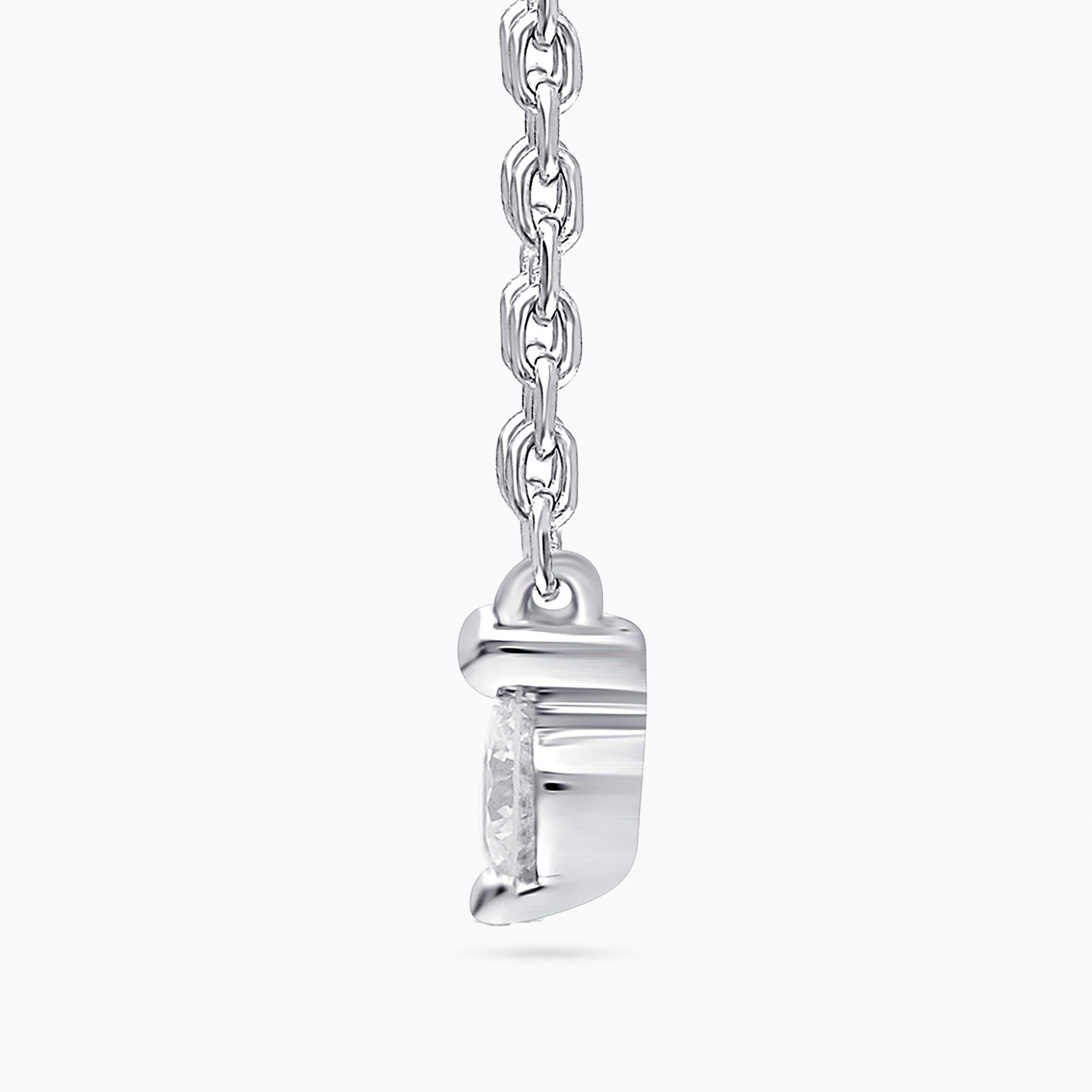 Three Stone Lab Grown Diamond Sterling Silver Necklace - 2 Three Stone Lab Grown Diamond Sterling Silver Necklace - 2