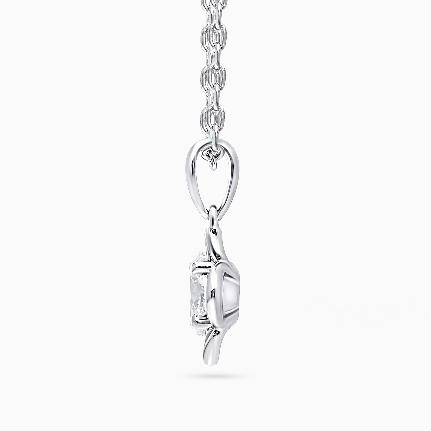 Quatrefoil Lab Grown Diamond Sterling Silver Necklace - 2 Quatrefoil Lab Grown Diamond Sterling Silver Necklace - 2
