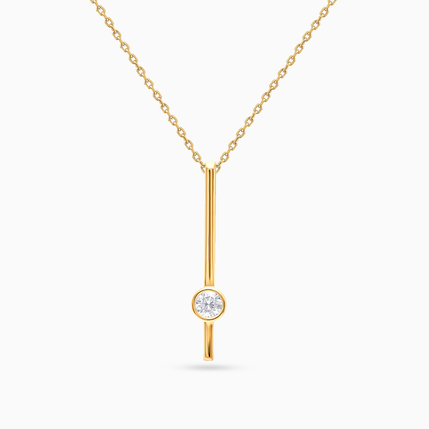 Vertical Bar Lab Grown Diamond Gold Plated Necklace Vertical Bar Lab Grown Diamond Gold Plated Necklace