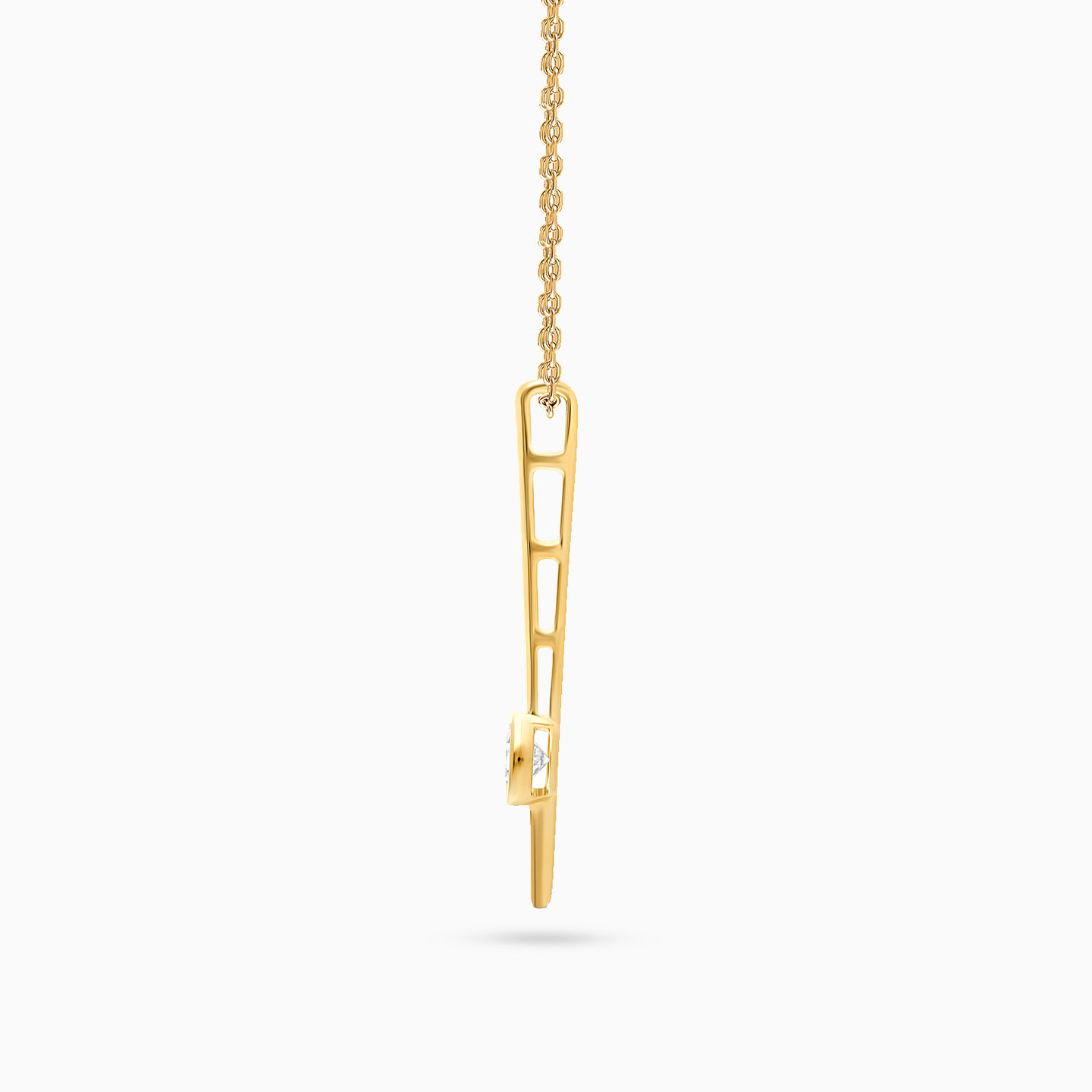 Vertical Bar Lab Grown Diamond Gold Plated Necklace - 2 Vertical Bar Lab Grown Diamond Gold Plated Necklace - 2