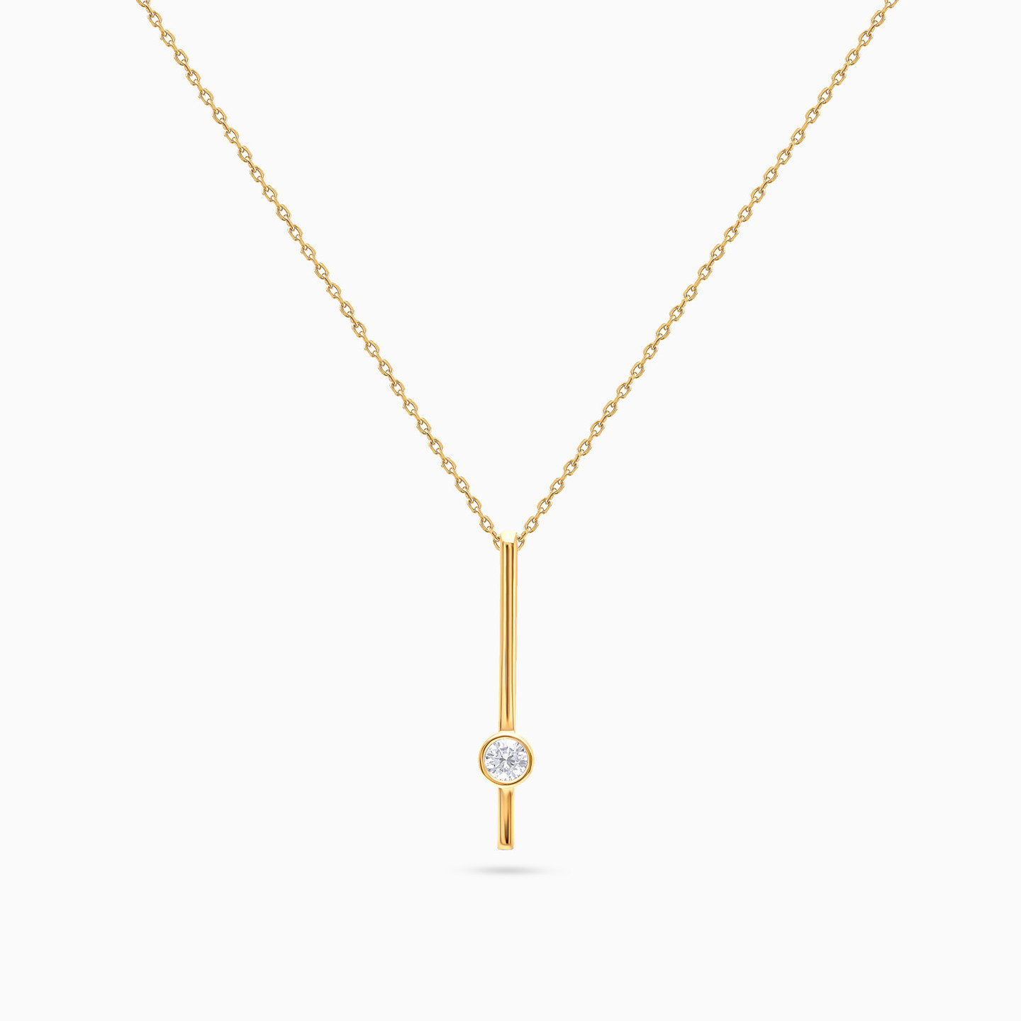 Vertical Bar Lab Grown Diamond Gold Plated Necklace - 3 Vertical Bar Lab Grown Diamond Gold Plated Necklace - 3