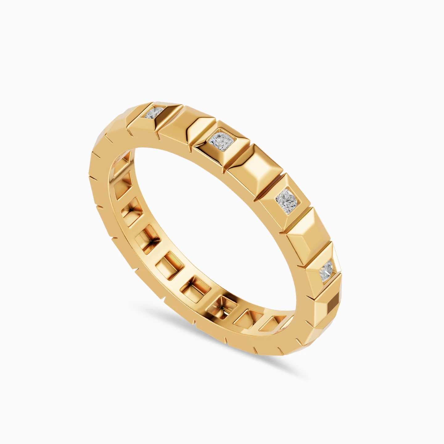 Blocks Diamond Ring In 18K Gold - 7 Blocks Diamond Ring In 18K Gold - 7