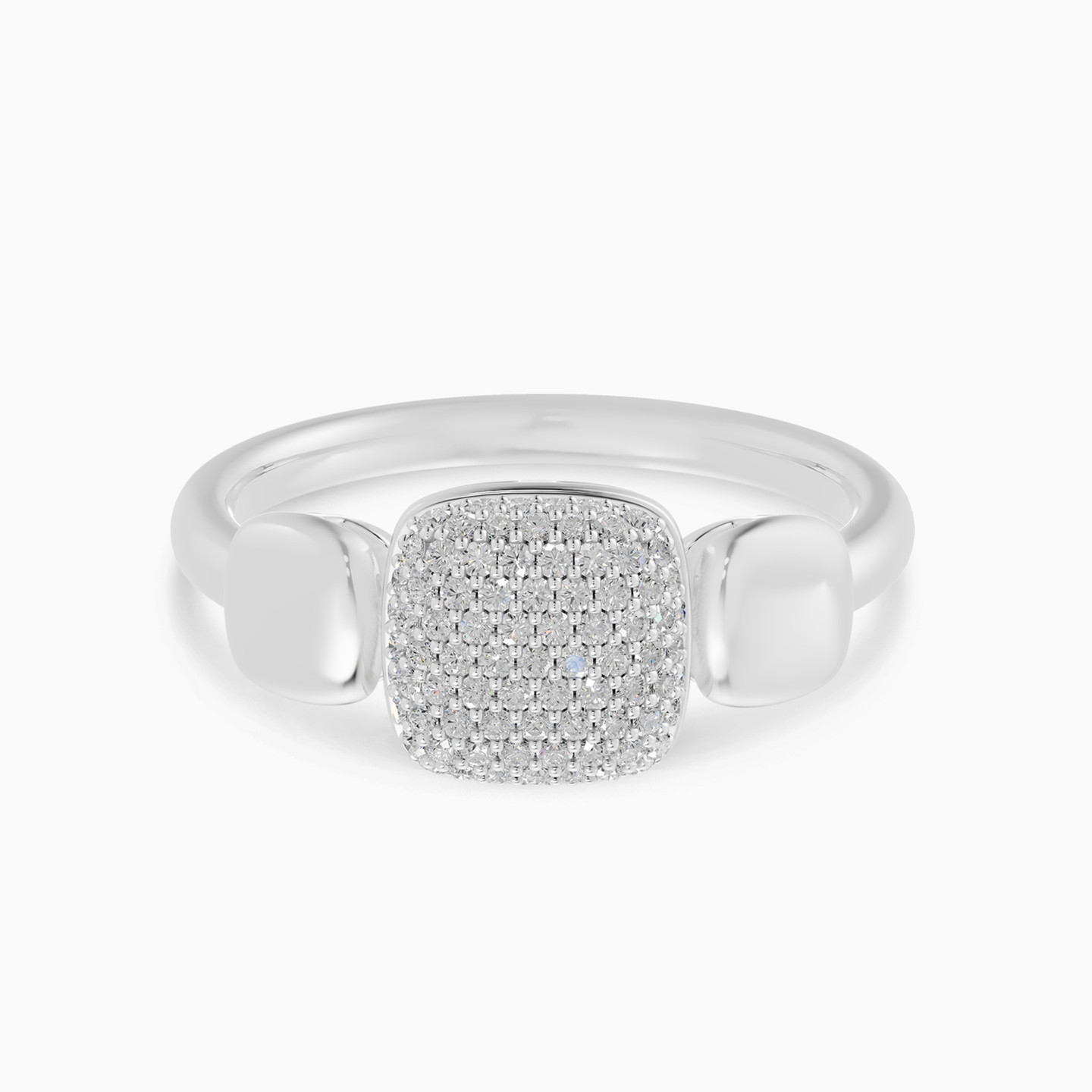 Cushion Paved Diamond Ring In 18K Gold - 6 Cushion Paved Diamond Ring In 18K Gold - 6