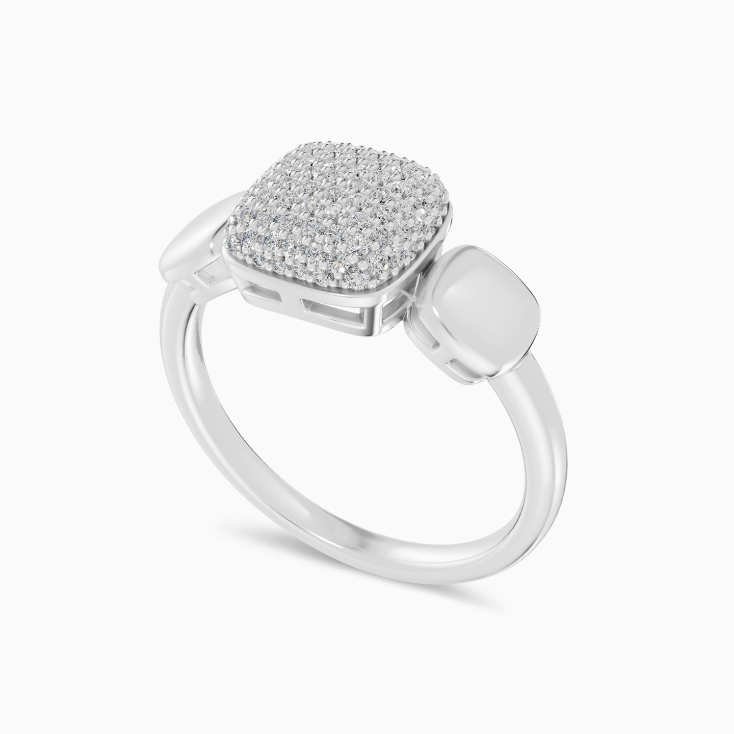 Cushion Paved Diamond Ring In 18K Gold - 8 Cushion Paved Diamond Ring In 18K Gold - 8