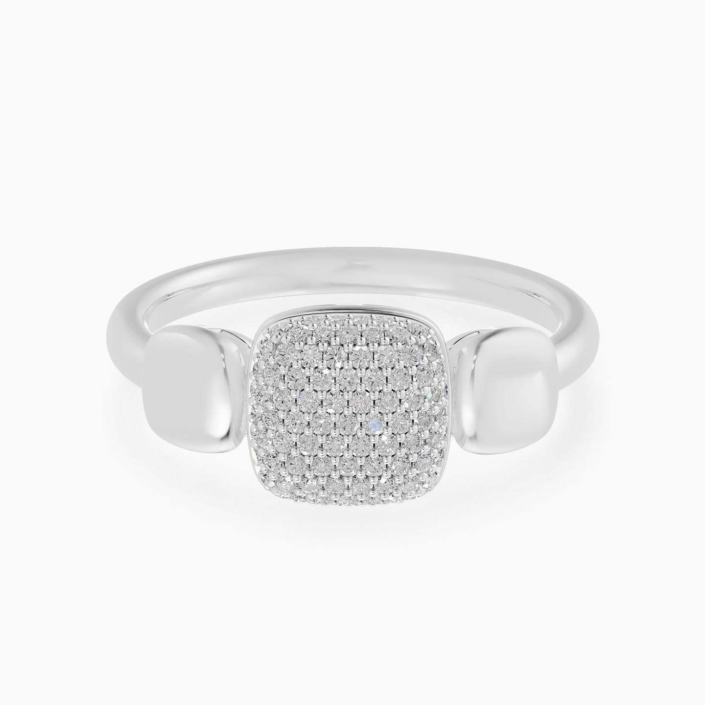 Cushion Paved Diamond Ring In 18K Gold - 2 Cushion Paved Diamond Ring In 18K Gold - 2