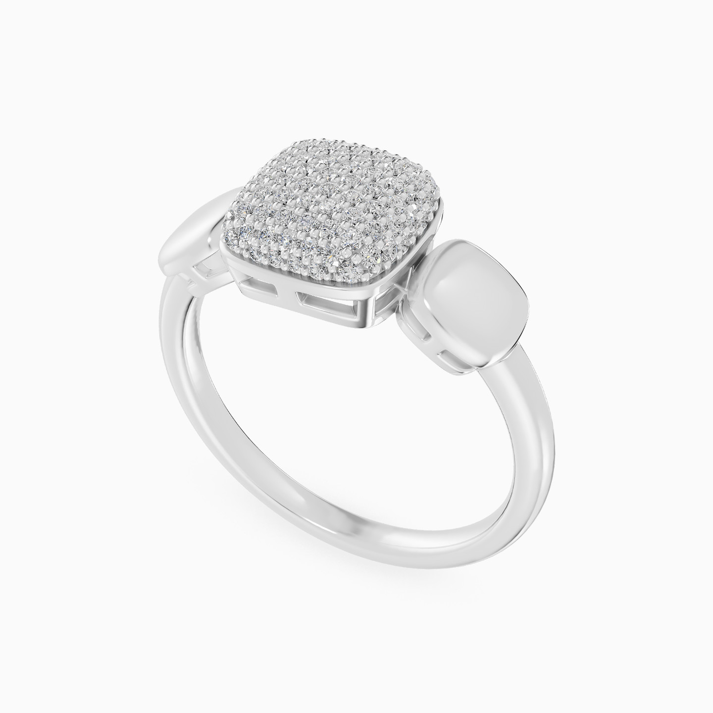 Cushion Paved Diamond Ring In 18K Gold - 4 Cushion Paved Diamond Ring In 18K Gold - 4