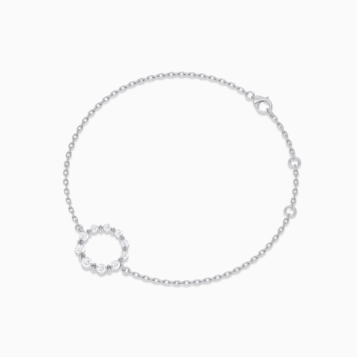 أسورة بسلسلة شكل دائرة مصفوفة ذهب عيار 18 قيراط مزينة بالألماس - 4 أسورة بسلسلة شكل دائرة مصفوفة ذهب عيار 18 قيراط مزينة بالألماس - 4