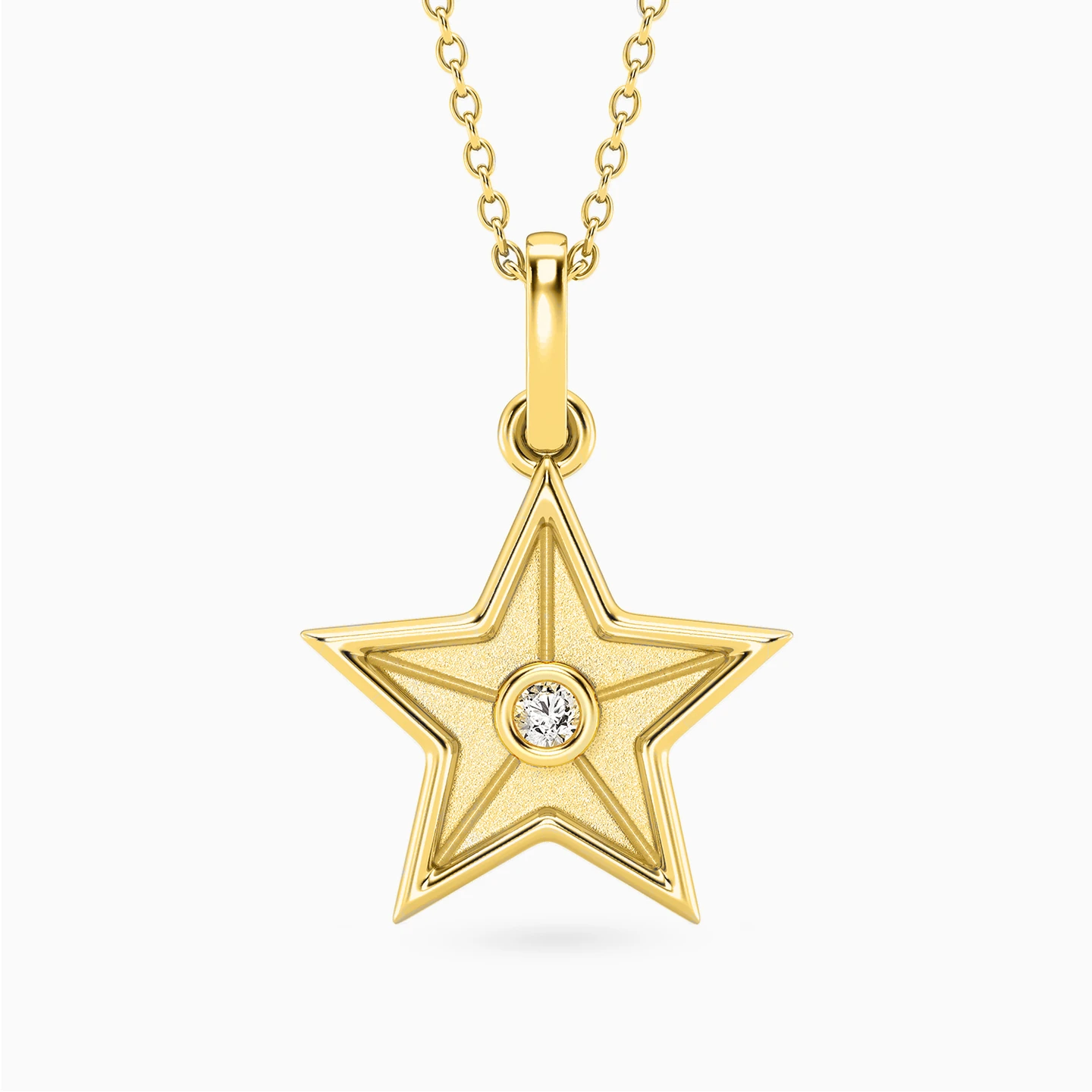 Star Lab Grown Diamonds Necklace in Yellow Gold Plating Star Lab Grown Diamonds Necklace in Yellow Gold Plating