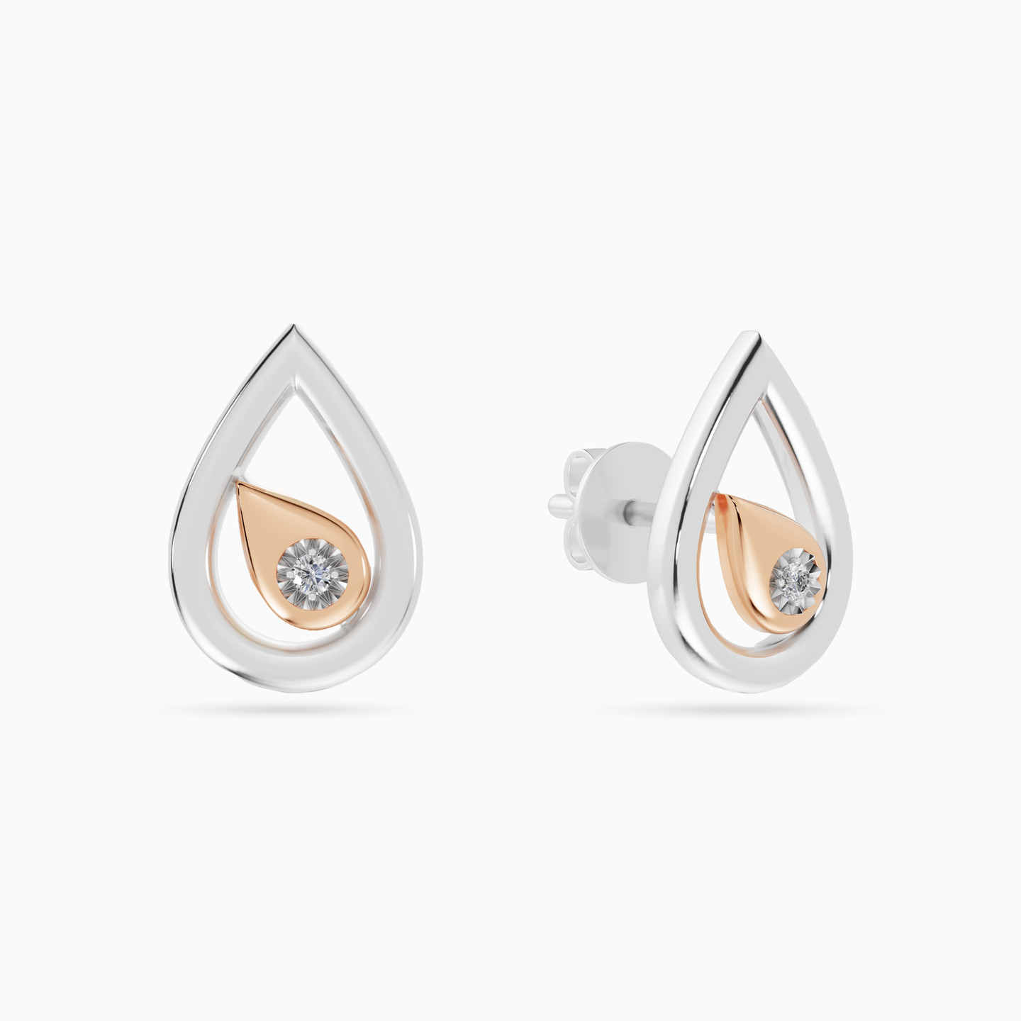 Pear Lab Grown Diamonds Sterling Silver Stud Earrings Pear Lab Grown Diamonds Sterling Silver Stud Earrings