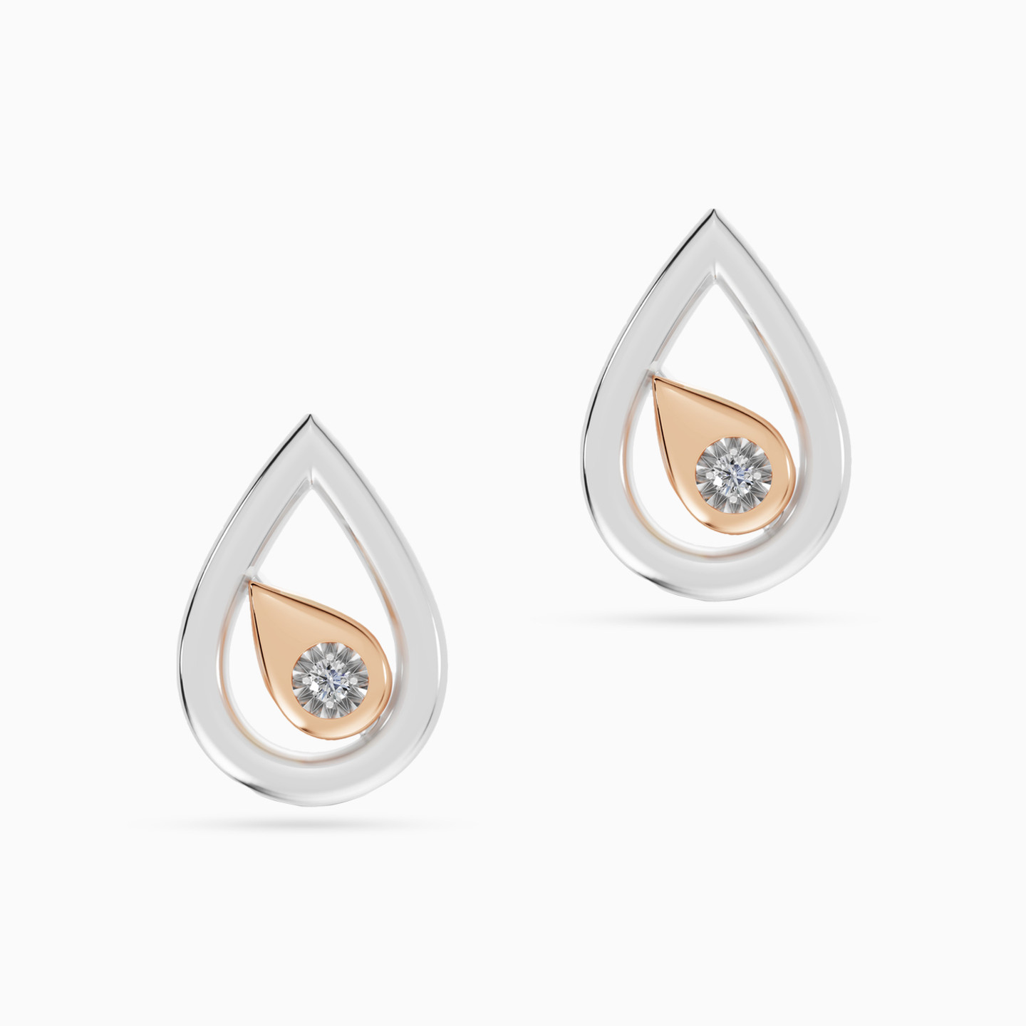 Pear Lab Grown Diamonds Sterling Silver Stud Earrings - 2 Pear Lab Grown Diamonds Sterling Silver Stud Earrings - 2