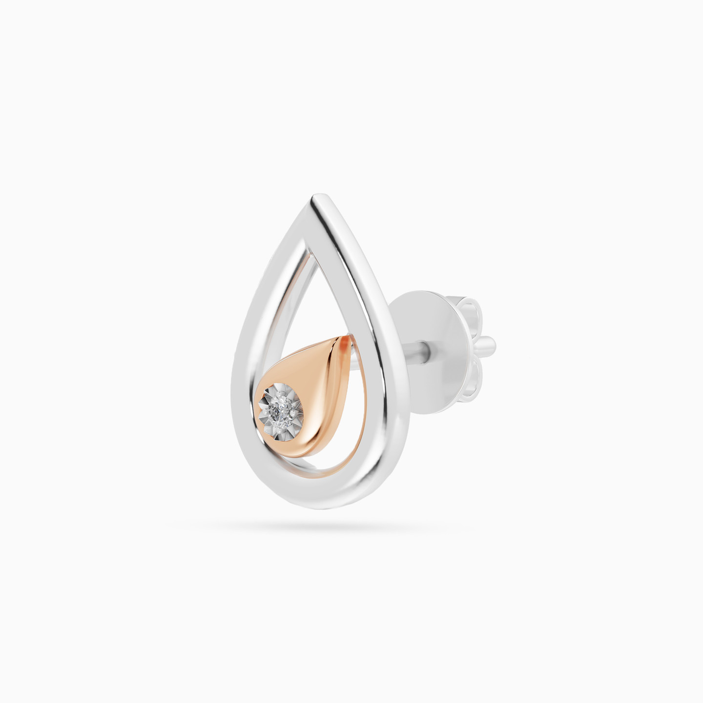 Pear Lab Grown Diamonds Sterling Silver Stud Earrings - 3 Pear Lab Grown Diamonds Sterling Silver Stud Earrings - 3