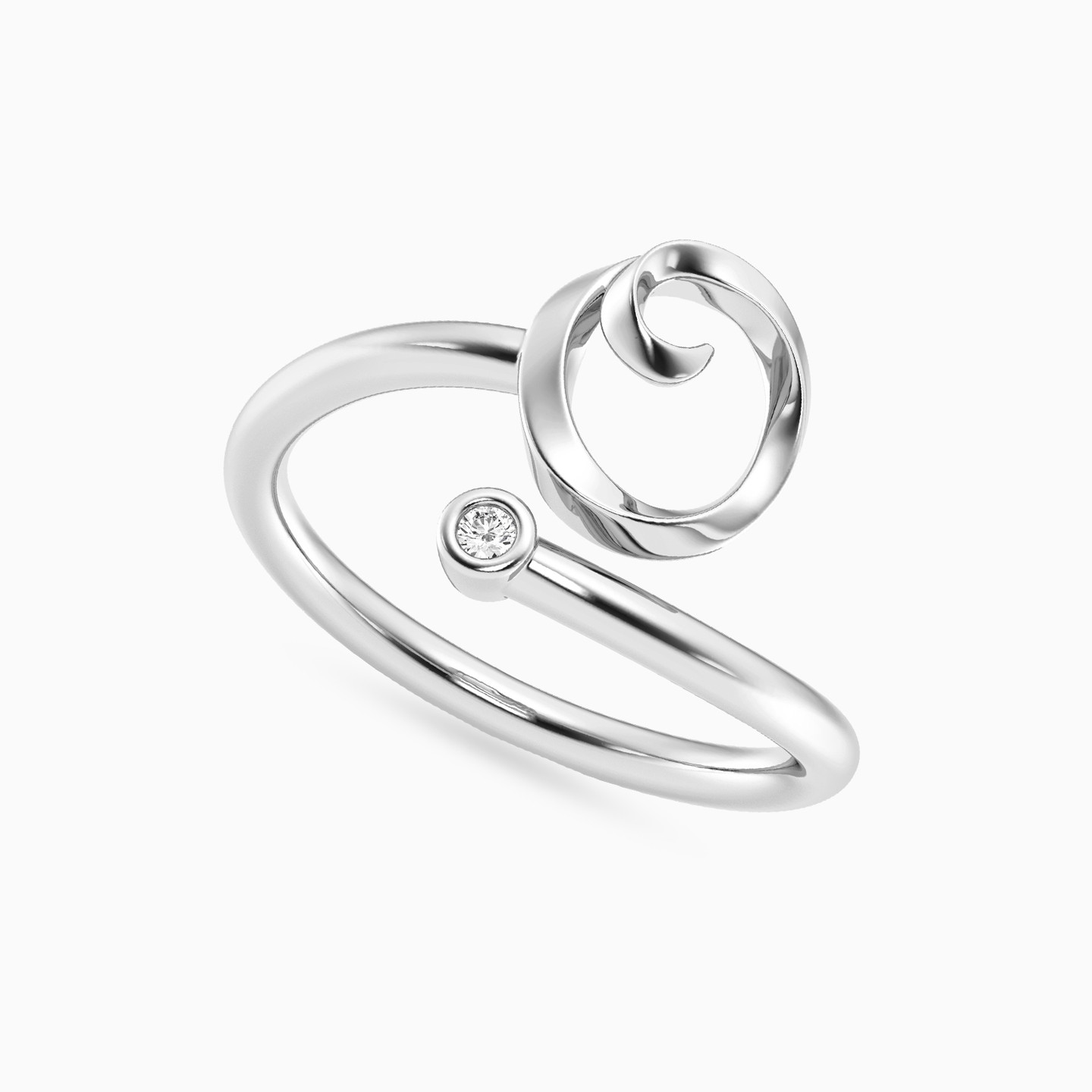 Letter (O) Lab Grown Diamonds Sterling Silver Ring - 2 Letter (O) Lab Grown Diamonds Sterling Silver Ring - 2