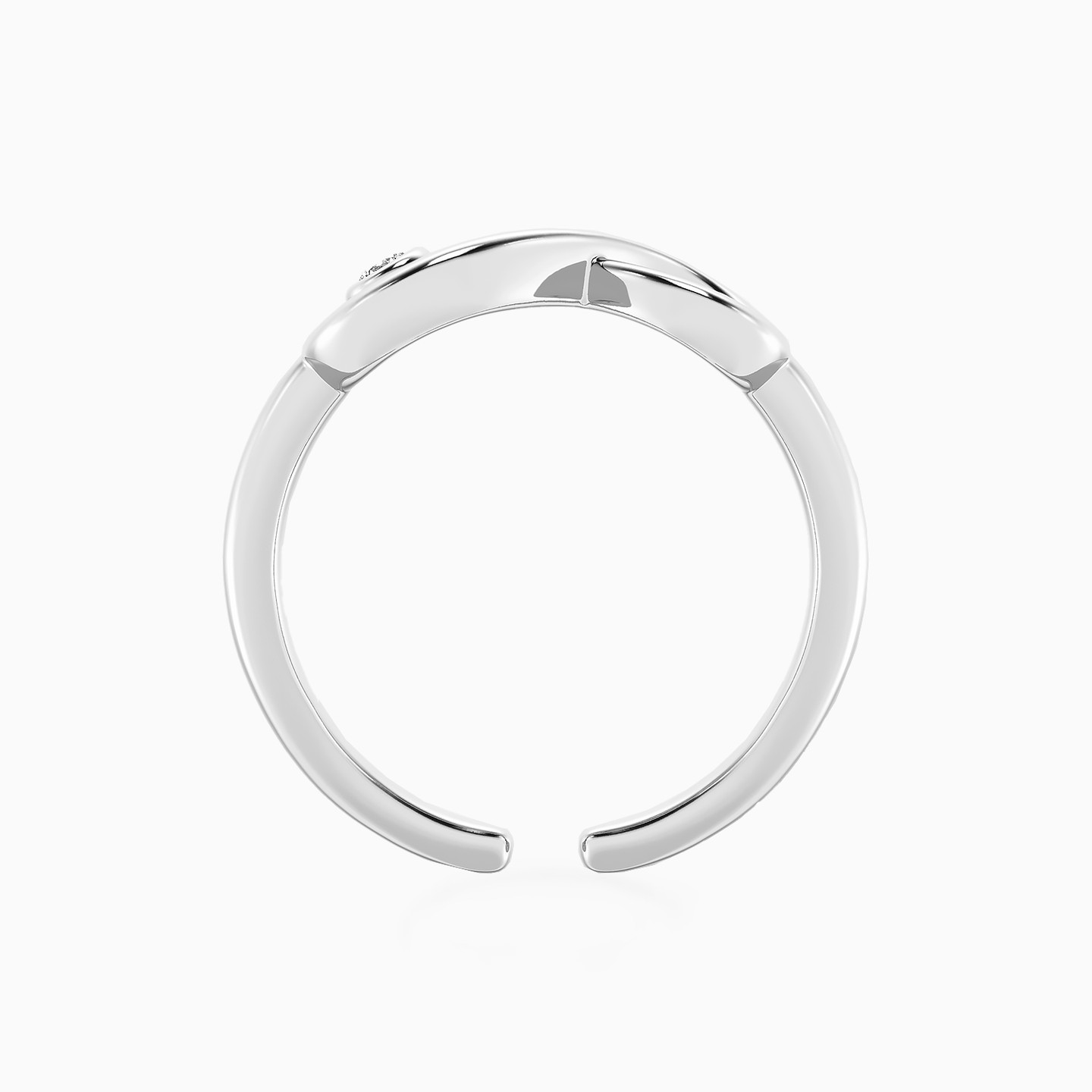 خاتم فضة إسترليني شكل إنفينيتي مزين بألماس مختبرات - 4