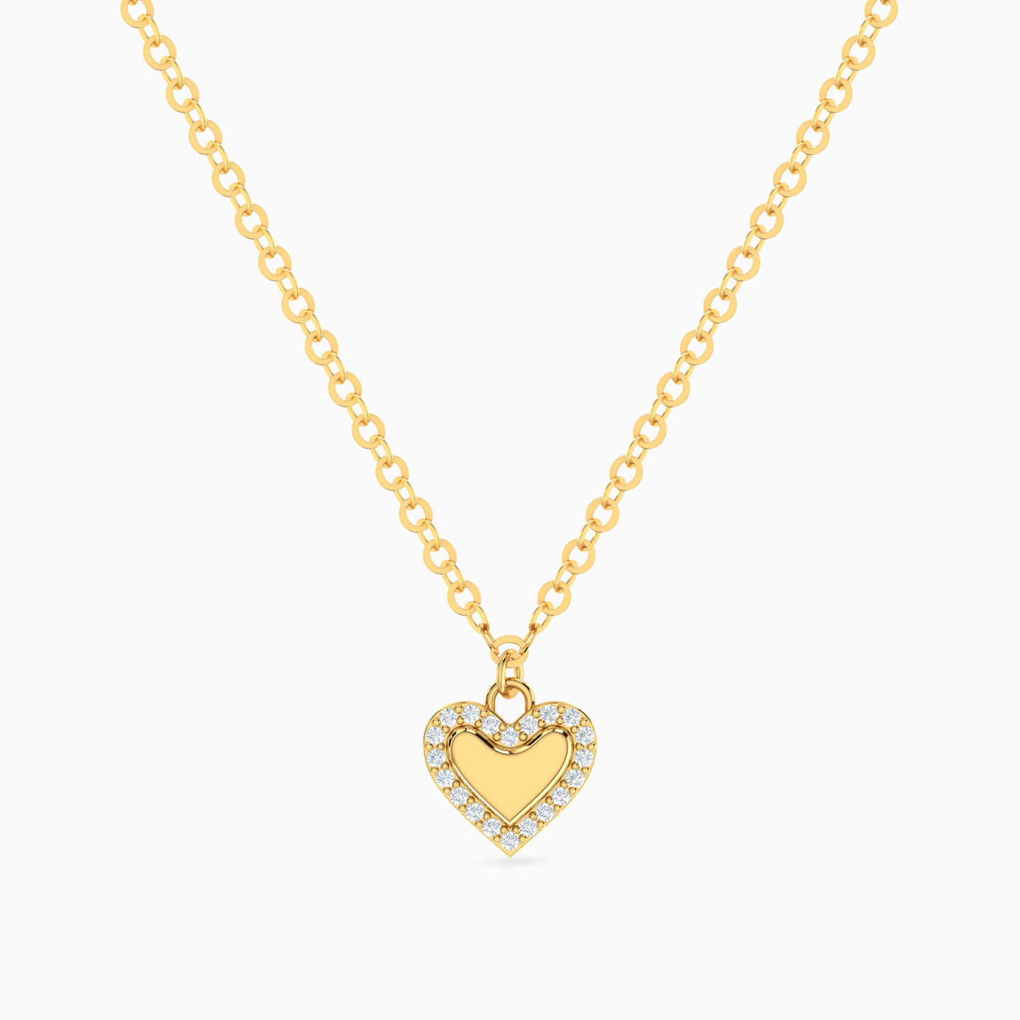 Kids Young Heart Diamond Necklace In 18K Gold Kids Young Heart Diamond Necklace In 18K Gold
