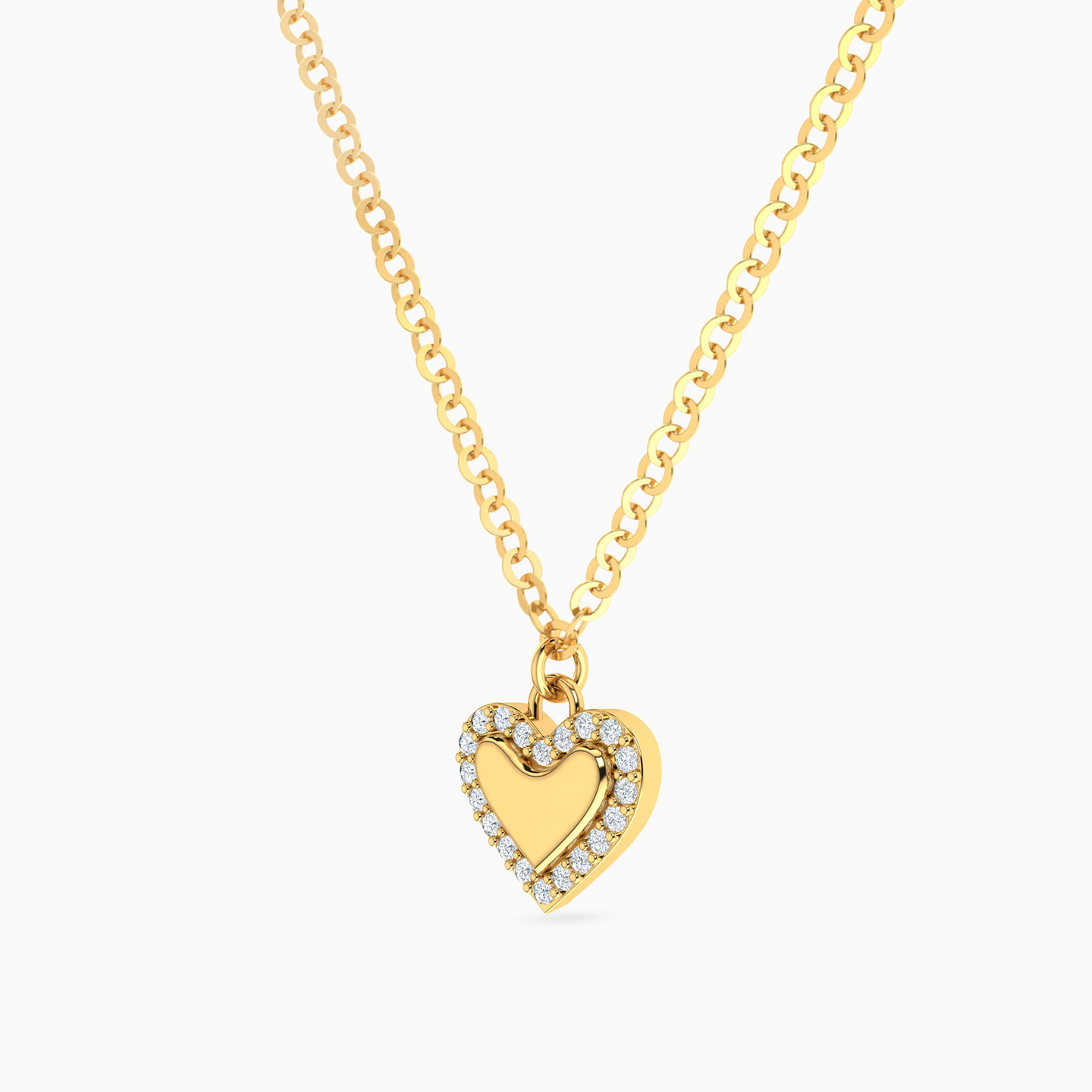 Kids Young Heart Diamond Necklace In 18K Gold - 2 Kids Young Heart Diamond Necklace In 18K Gold - 2