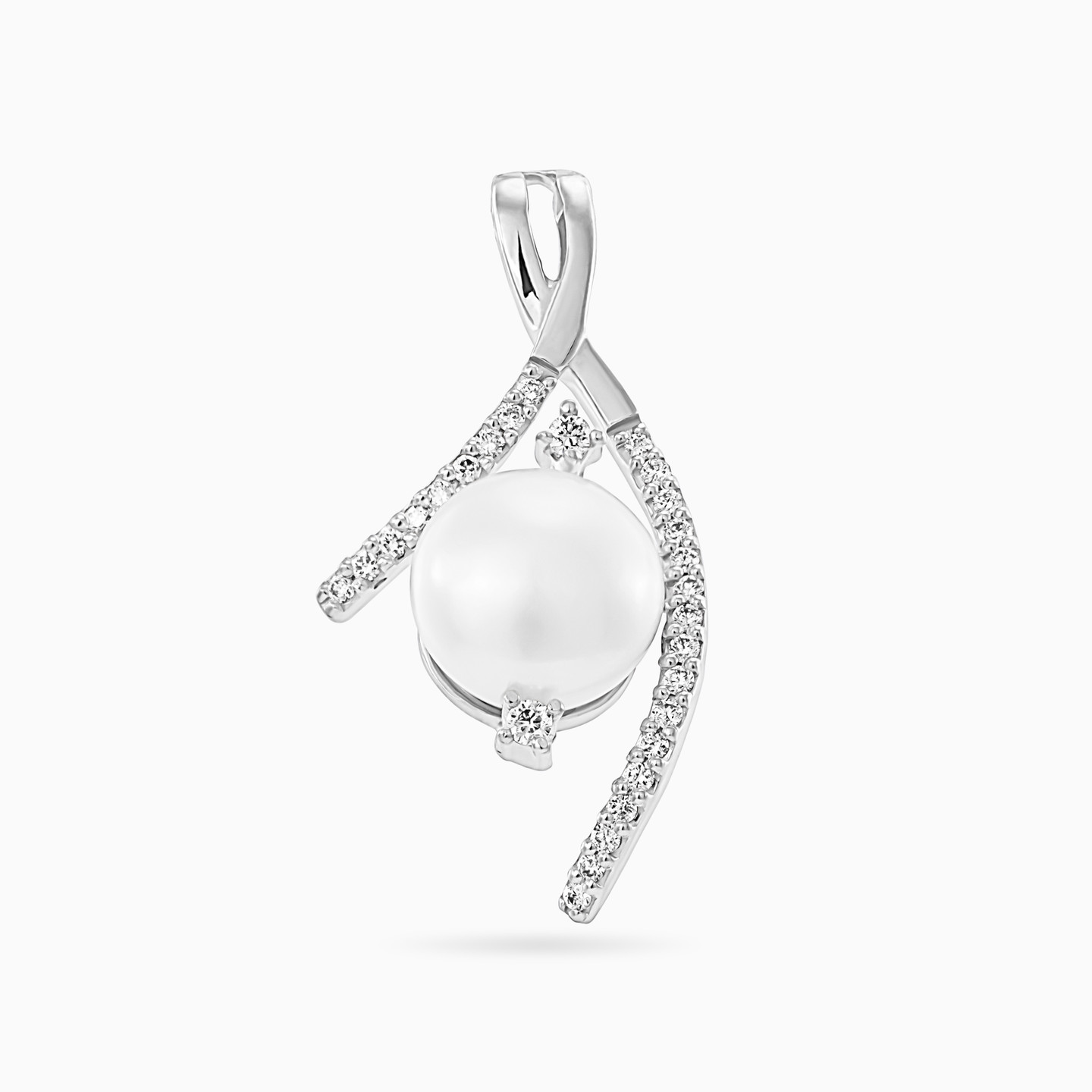 Ribbon Diamond & Pearl Half Set in 18K Gold (3 Pieces) - 4 Ribbon Diamond & Pearl Half Set in 18K Gold (3 Pieces) - 4