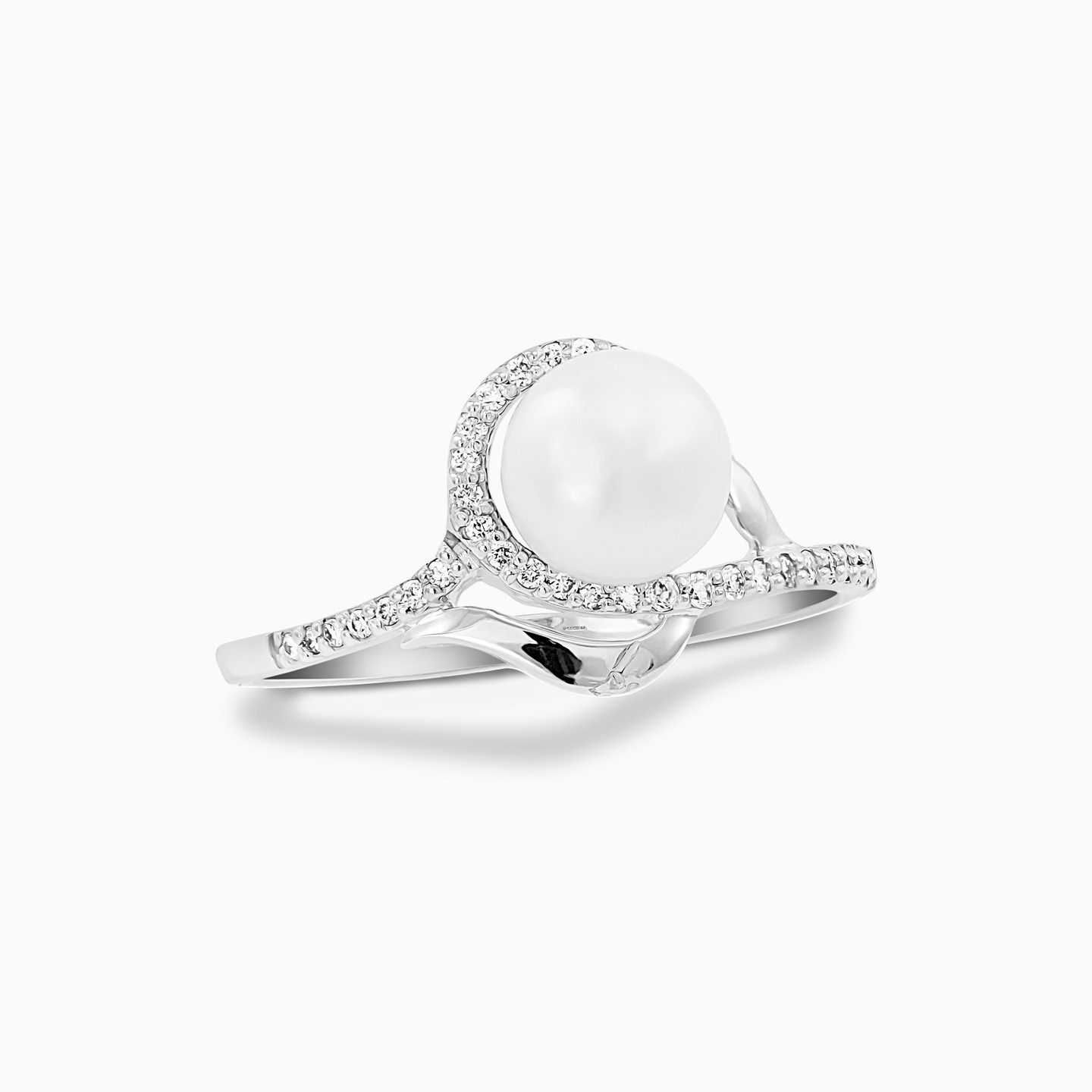 Ribbon Diamond & Pearl Half Set in 18K Gold (3 Pieces) - 6 Ribbon Diamond & Pearl Half Set in 18K Gold (3 Pieces) - 6