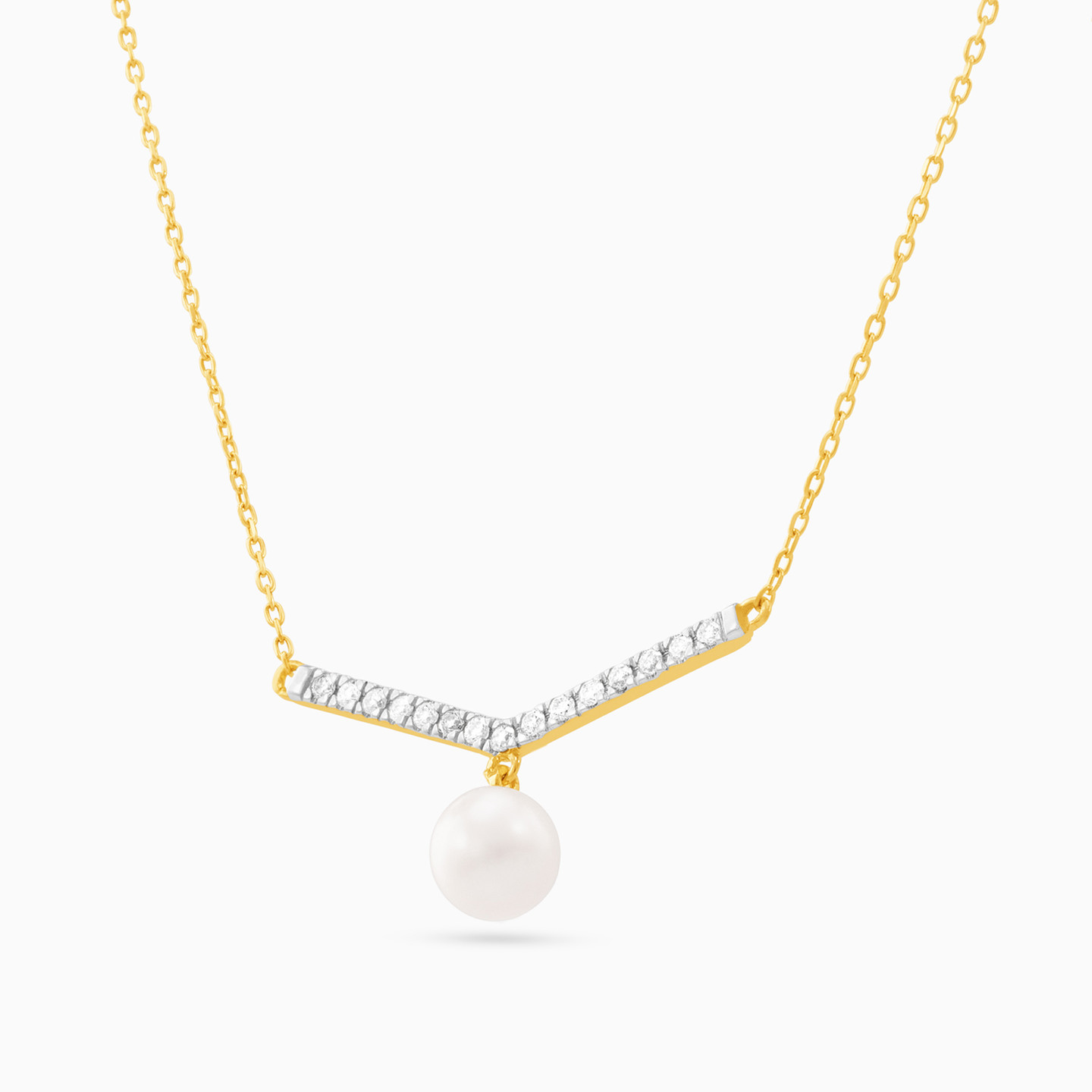 18K Gold Diamond & Pearl Pendant Necklace - 2