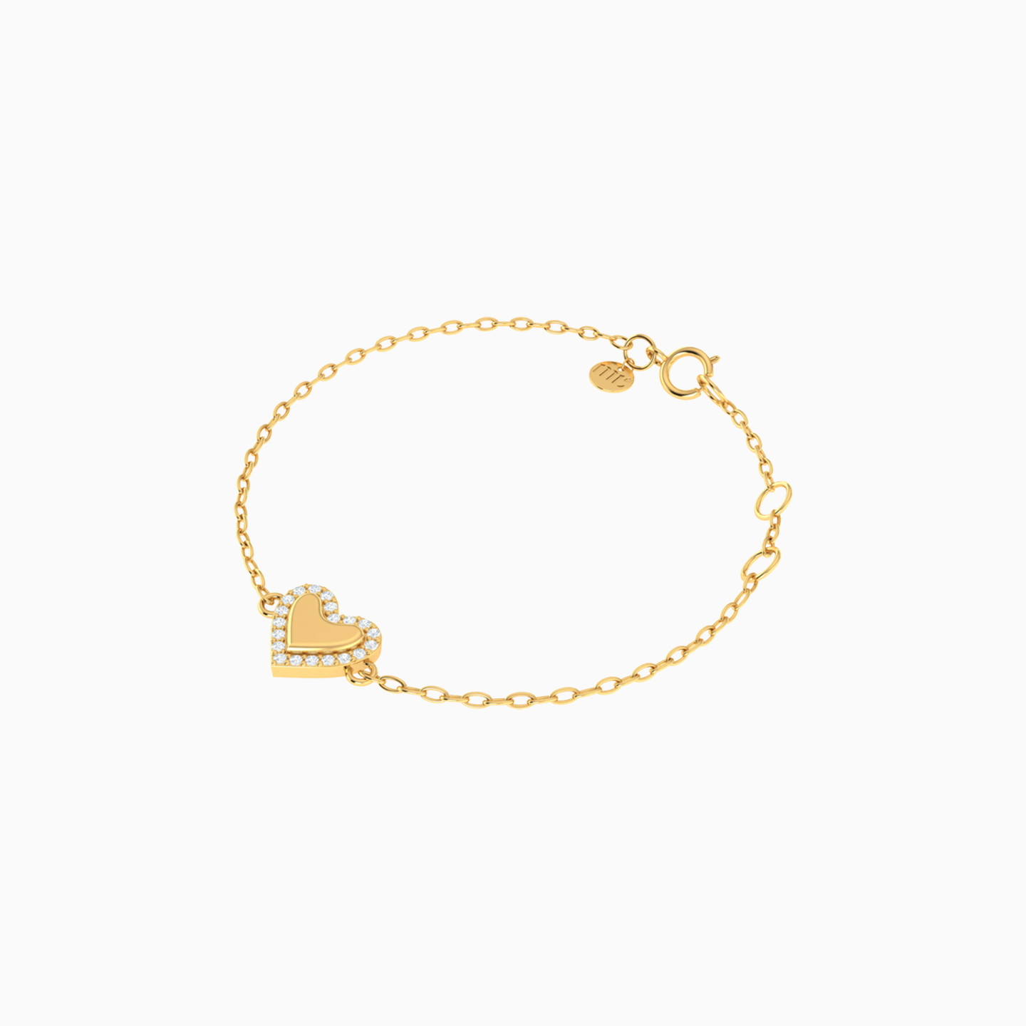 Kids Heart Diamond Chain Bracelet in 18K Gold - 3 Kids Heart Diamond Chain Bracelet in 18K Gold - 3