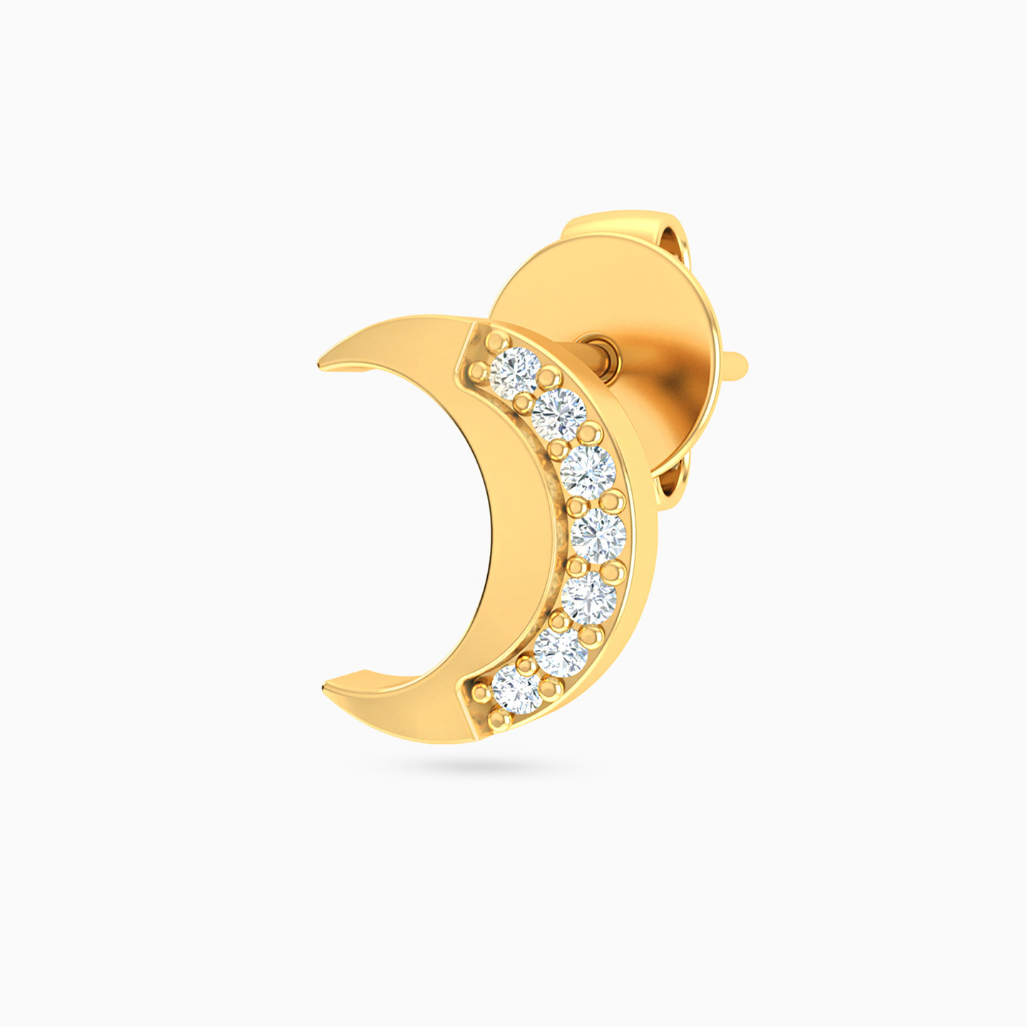 Kids Cresent Diamond Stud Earrings in 18K Gold - 4 Kids Cresent Diamond Stud Earrings in 18K Gold - 4