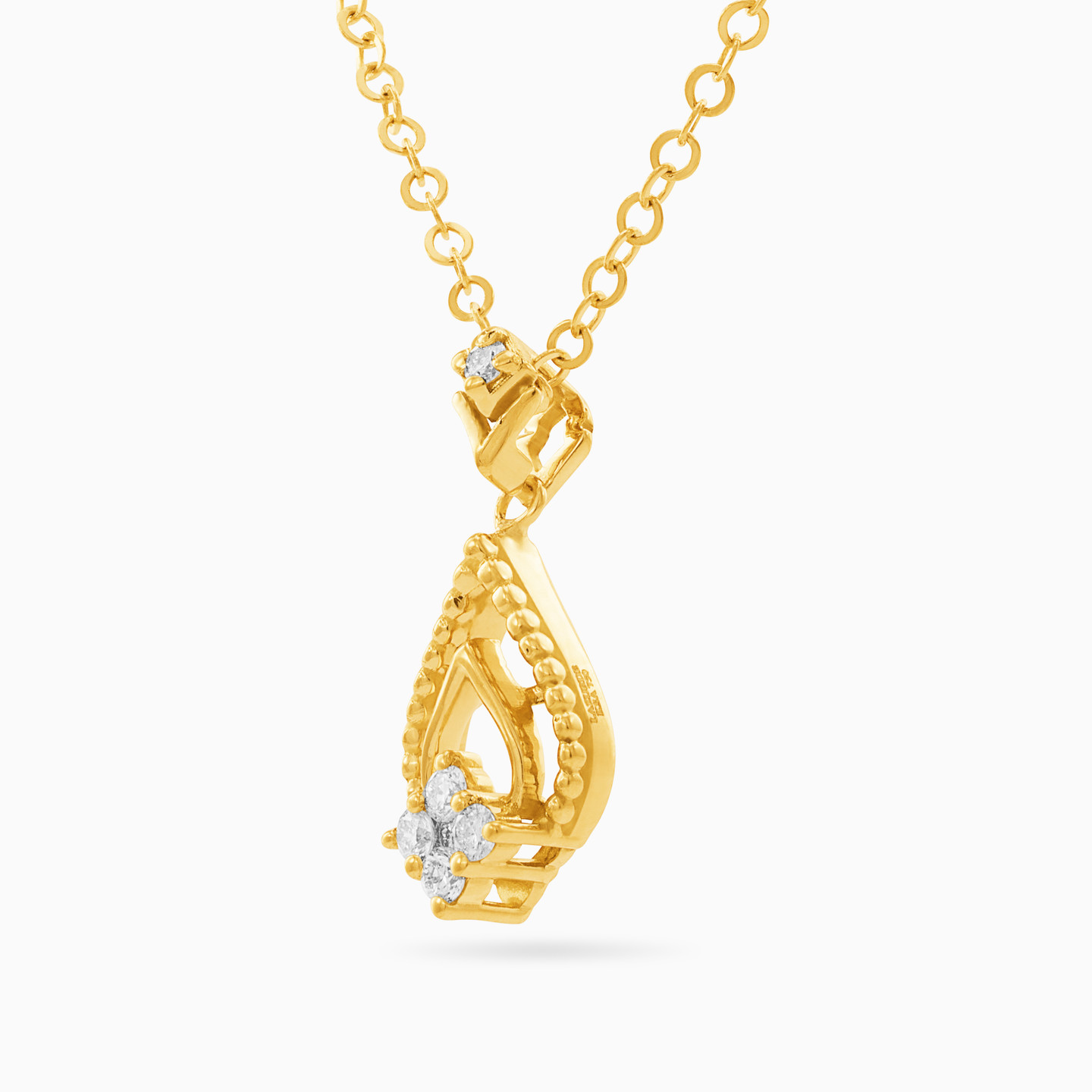 18K Gold Diamond Pendant Necklace - 2